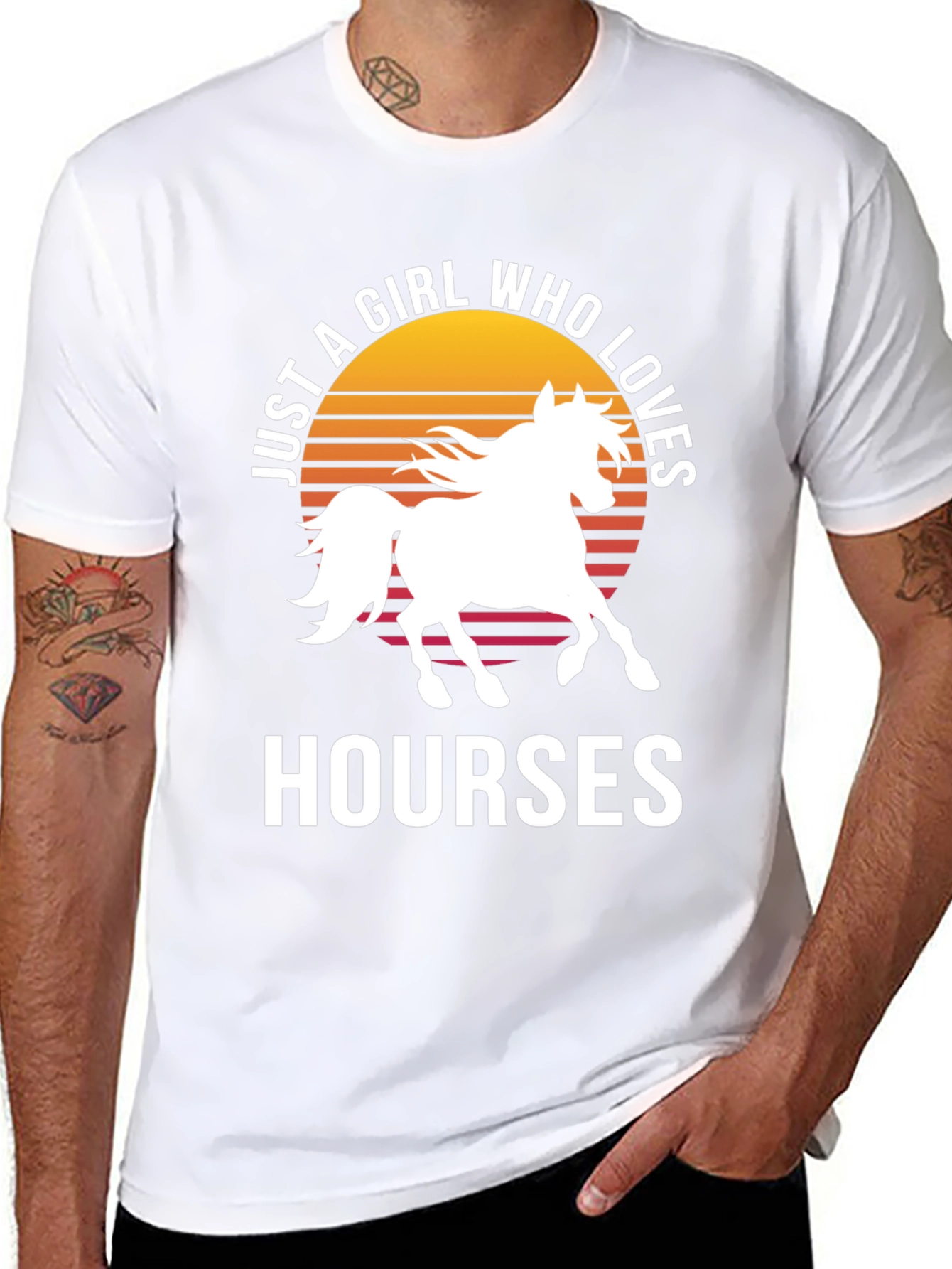 Just a Girl Who Loves Horses Black T-Shirt