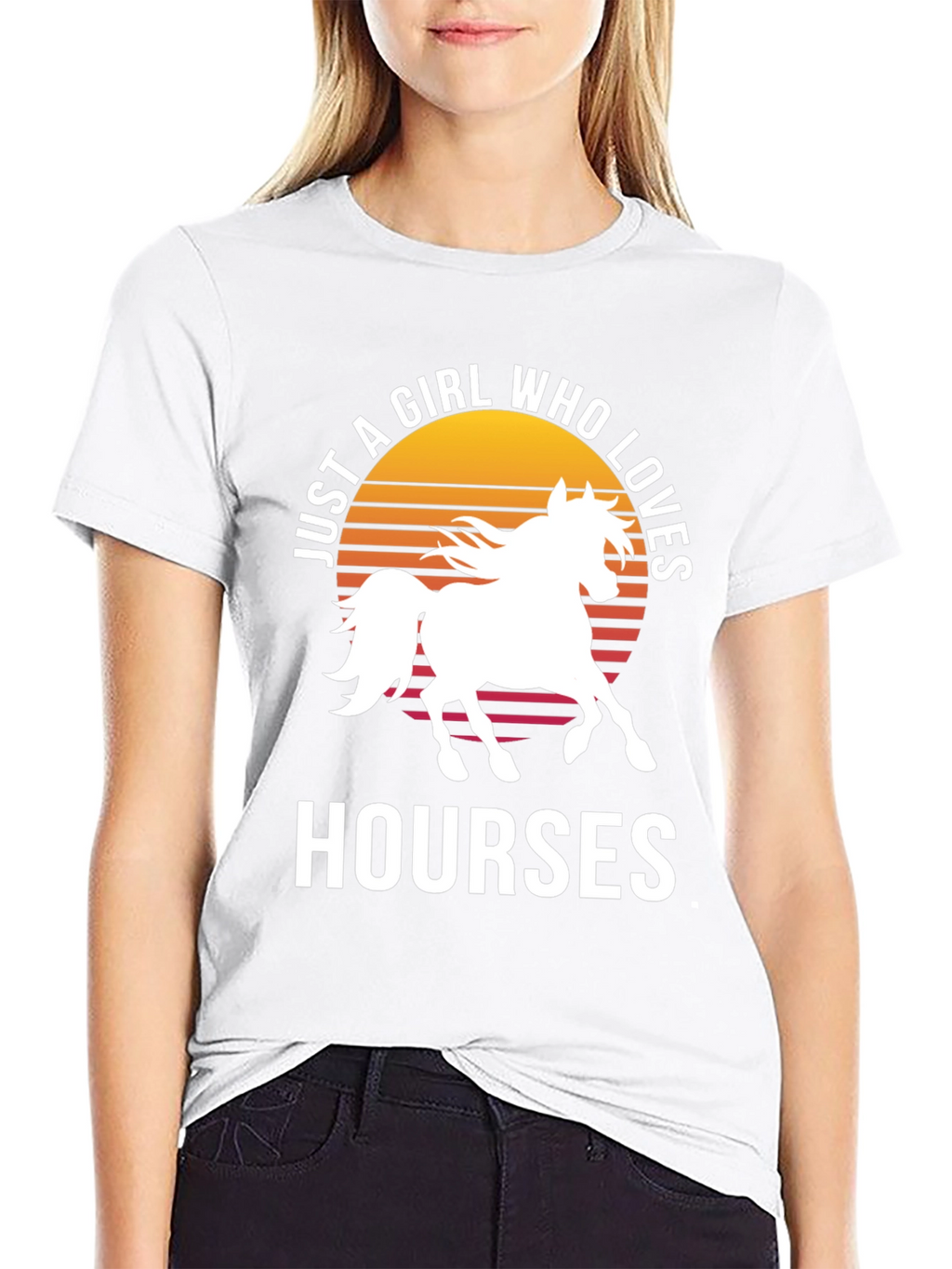 Just a Girl Who Loves Horses Black T-Shirt