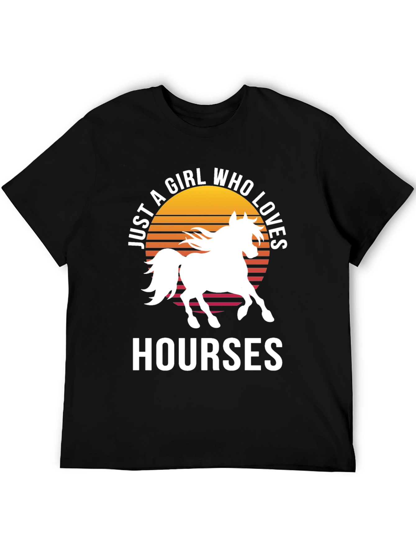 Just a Girl Who Loves Horses Black T-Shirt