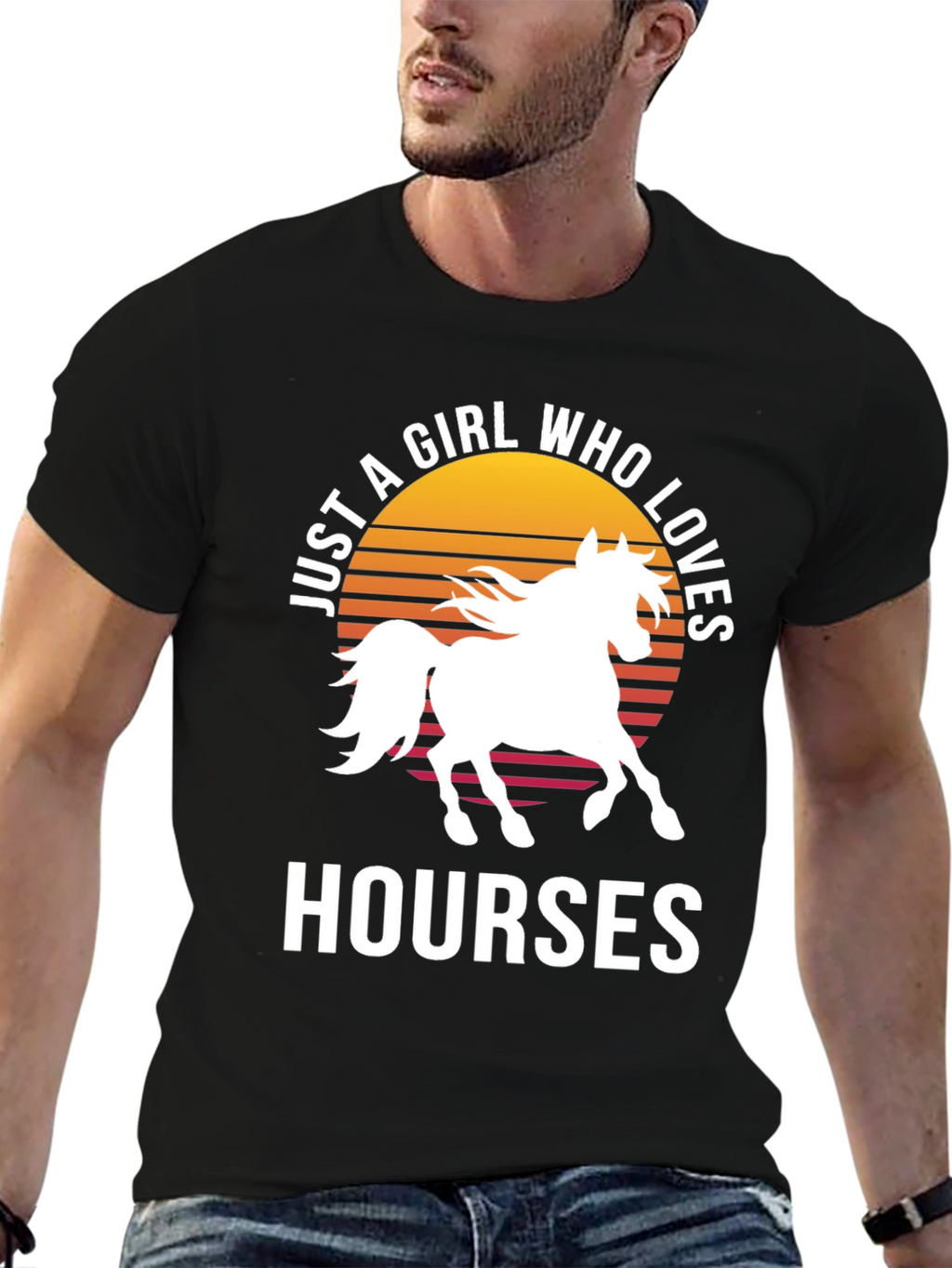 Just a Girl Who Loves Horses Black T-Shirt