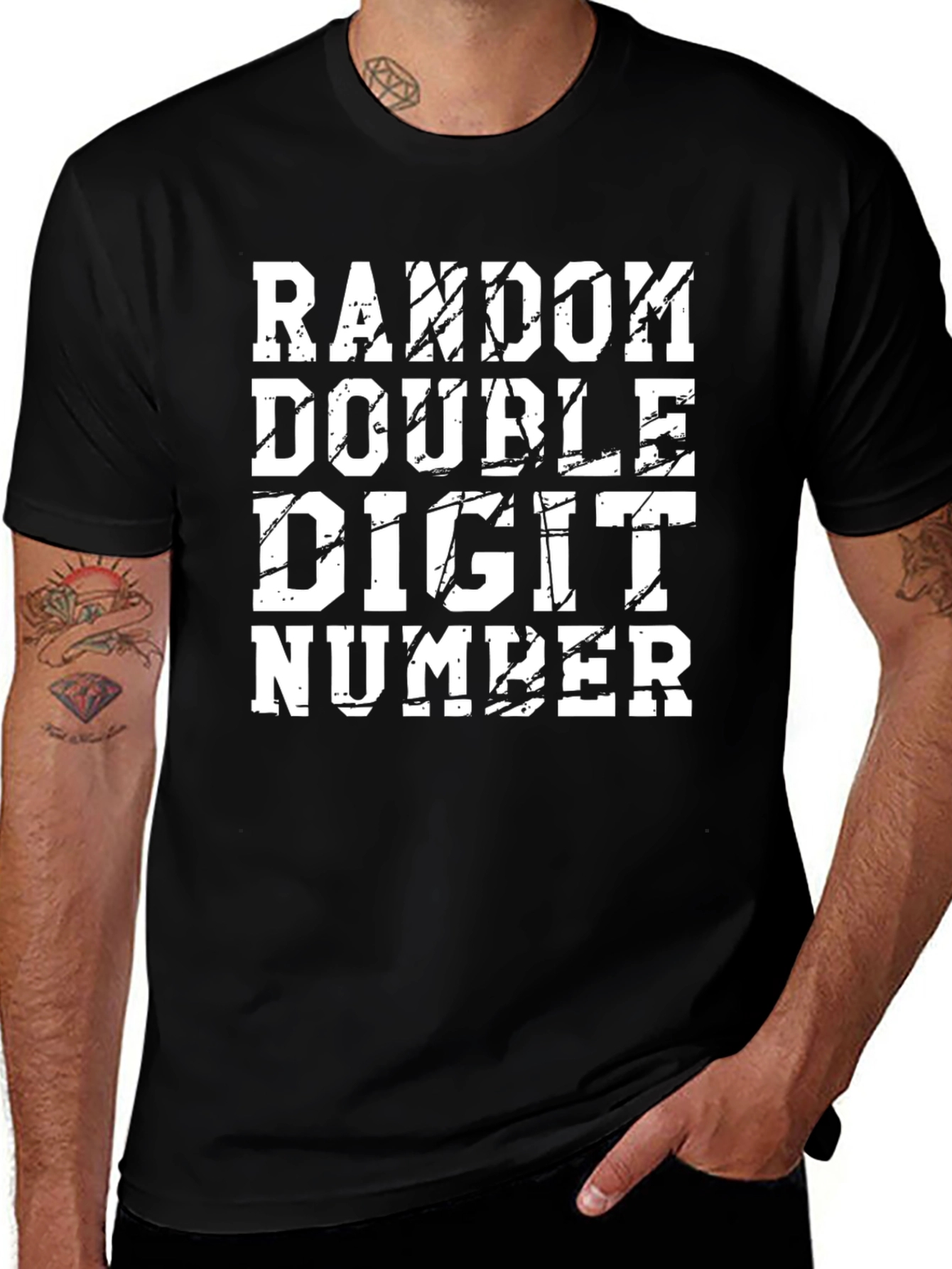 Random Double Digit Number Graphic Tee Shirt