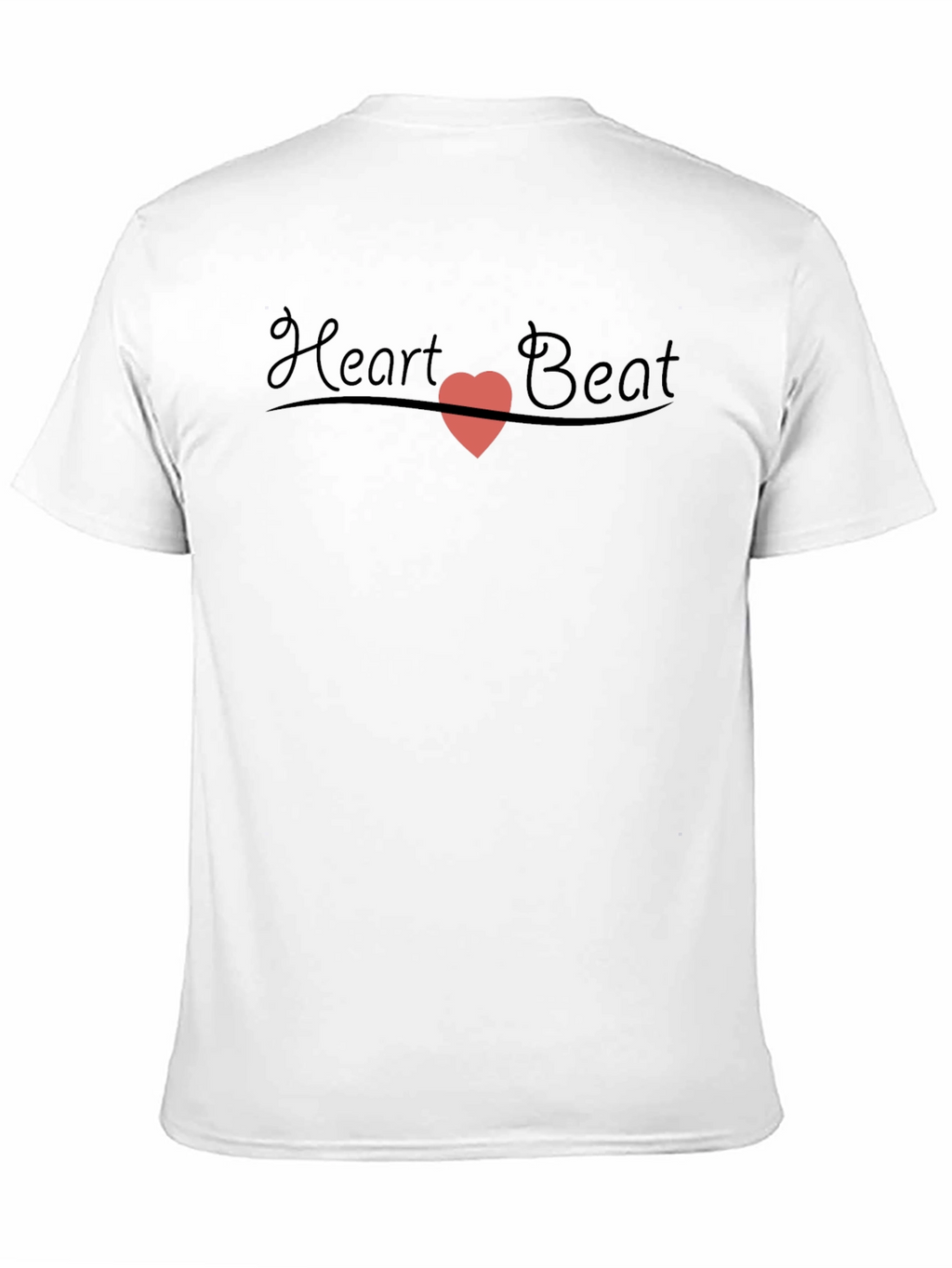 Heart Beat Graphic Tee - Soft Black Cotton
