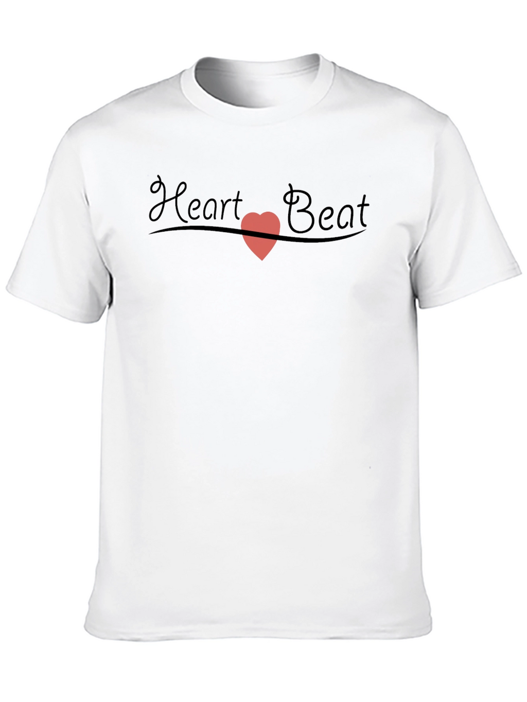 Heart Beat Graphic Tee - Soft Black Cotton