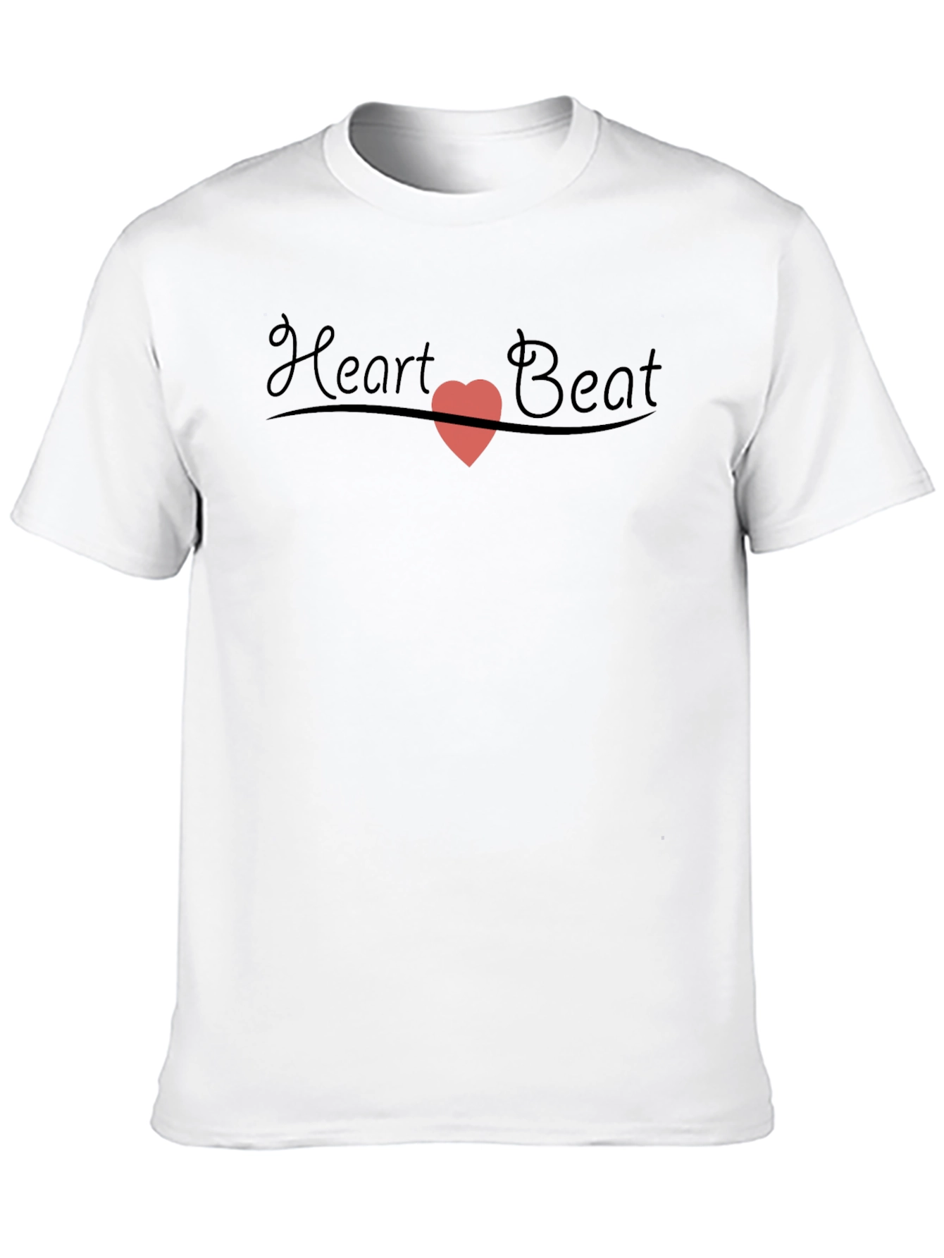 Heart Beat Graphic Tee - Soft Black Cotton