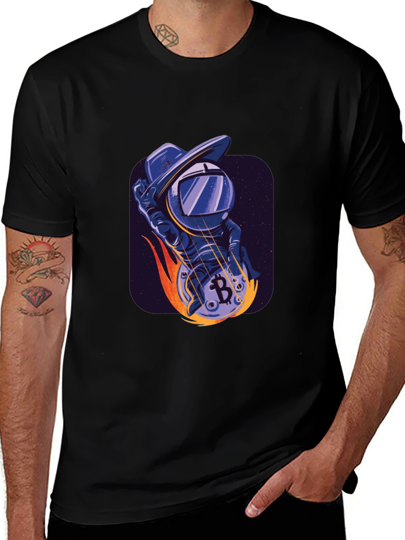 Bitcoin Astronaut T-Shirt - Crypto Space Cowboy Tee