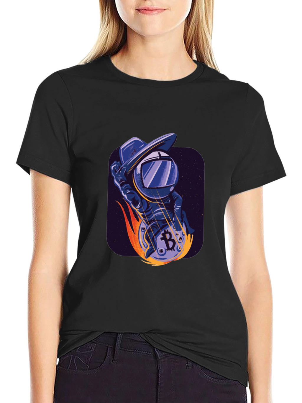Bitcoin Astronaut T-Shirt - Crypto Space Cowboy Tee