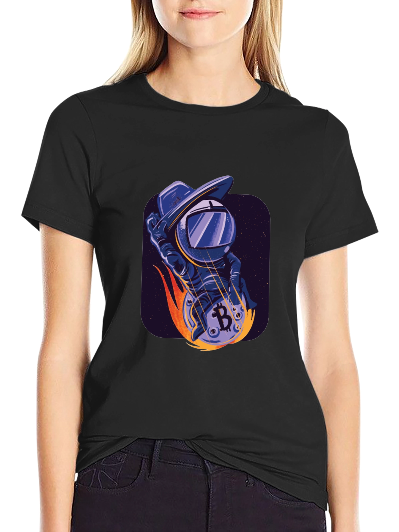 Bitcoin Astronaut T-Shirt - Crypto Space Cowboy Tee