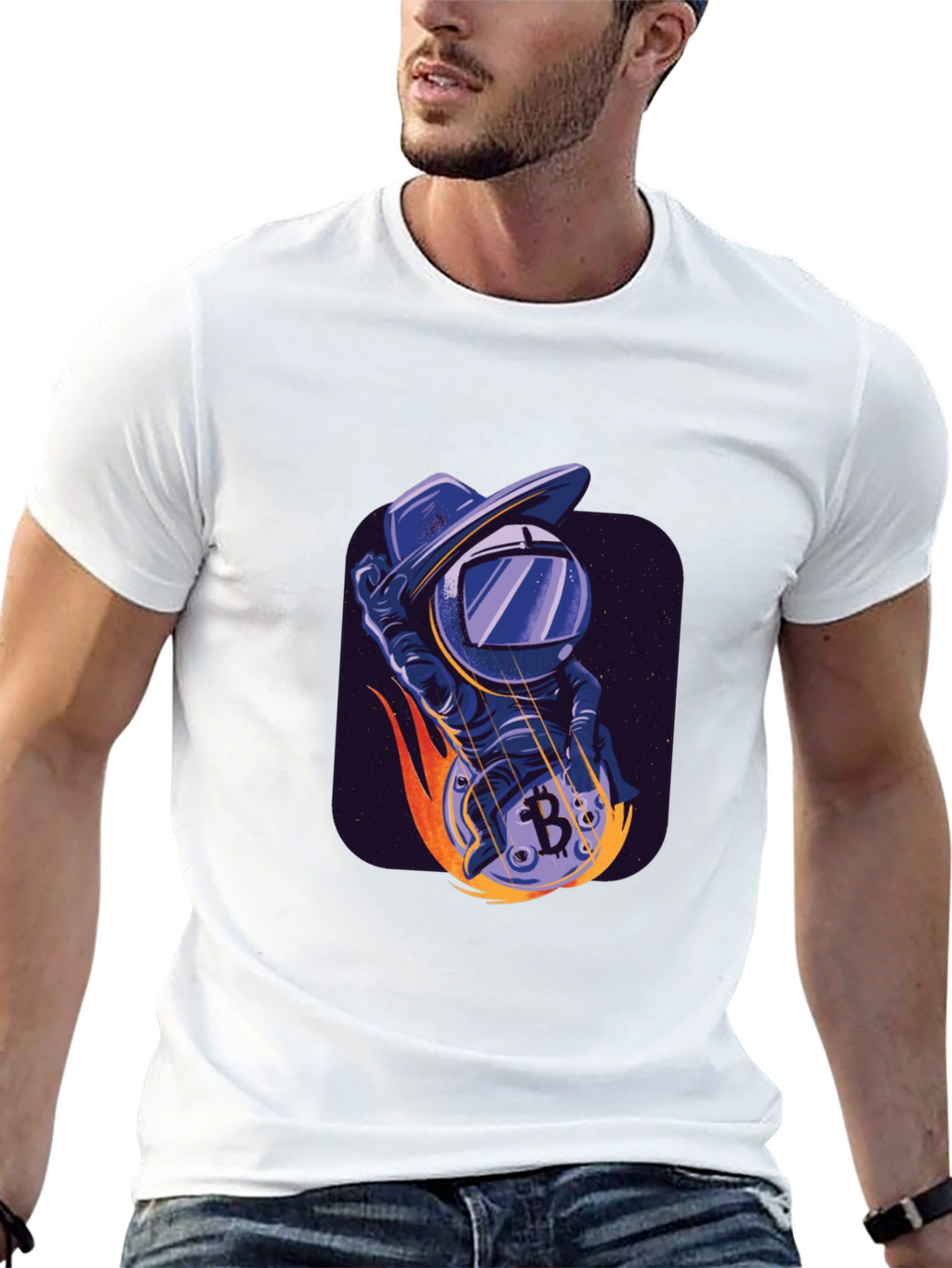 Bitcoin Astronaut T-Shirt - Crypto Space Cowboy Tee