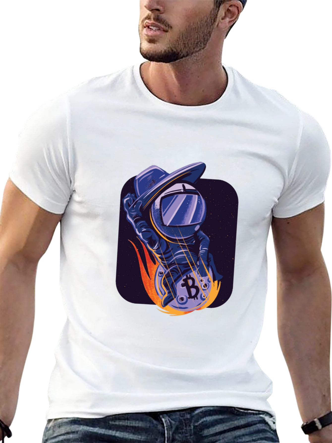 Bitcoin Astronaut T-Shirt - Crypto Space Cowboy Tee