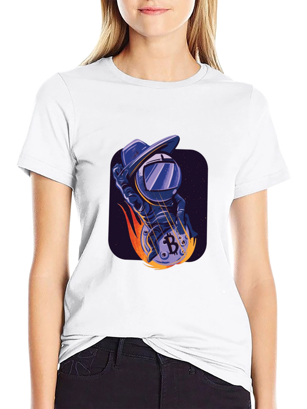 Bitcoin Astronaut T-Shirt - Crypto Space Cowboy Tee