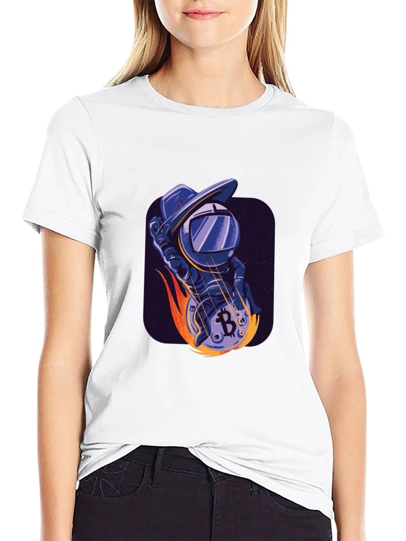Bitcoin Astronaut T-Shirt - Crypto Space Cowboy Tee