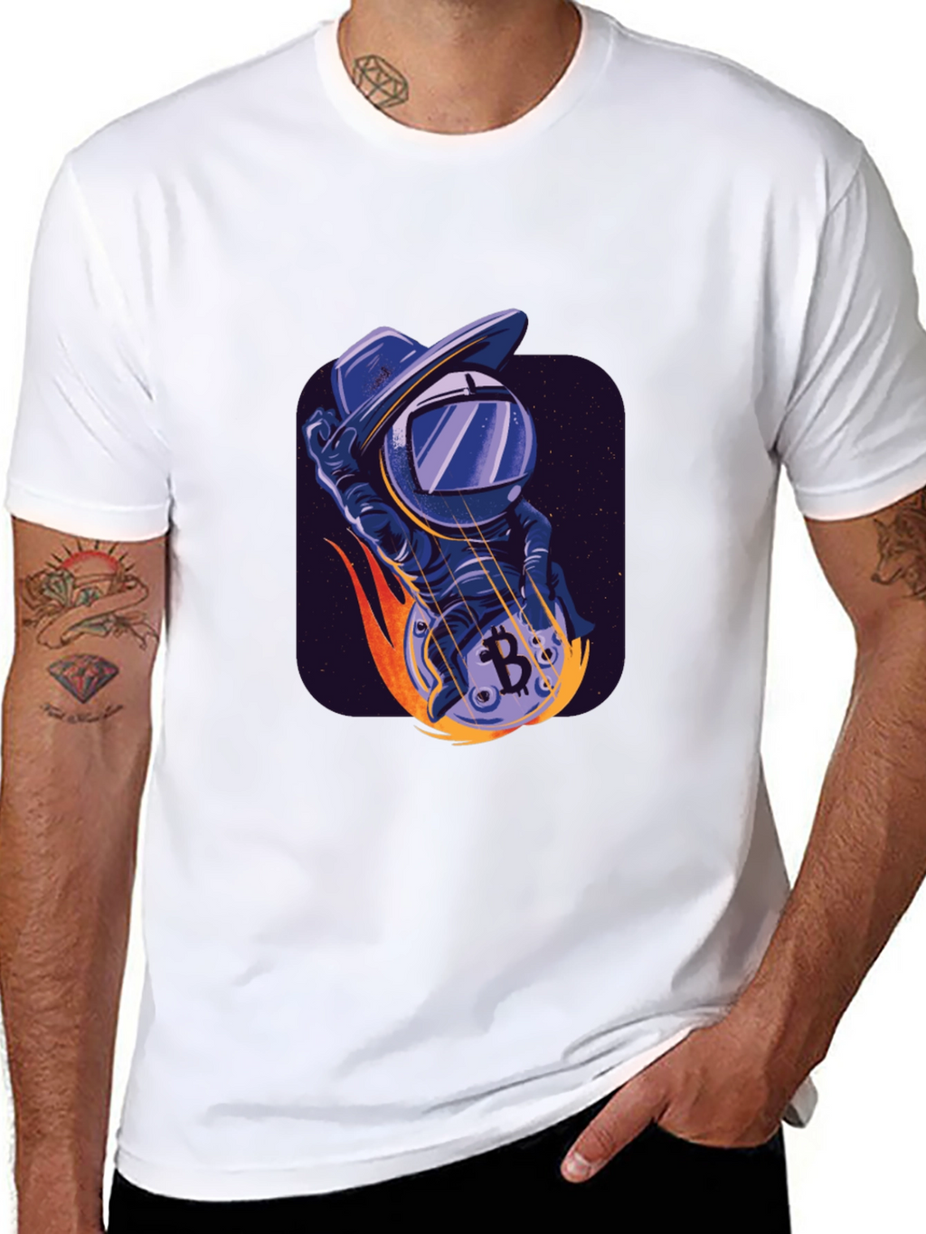 Bitcoin Astronaut T-Shirt - Crypto Space Cowboy Tee