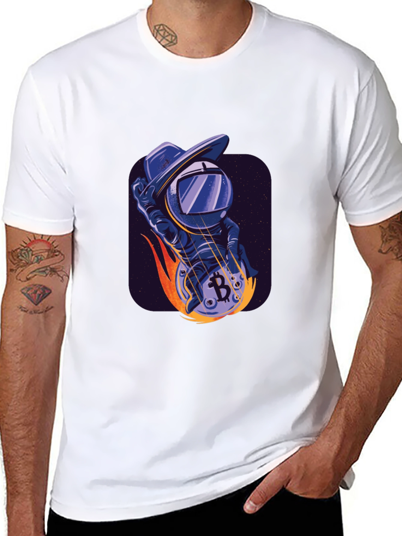 Bitcoin Astronaut T-Shirt - Crypto Space Cowboy Tee