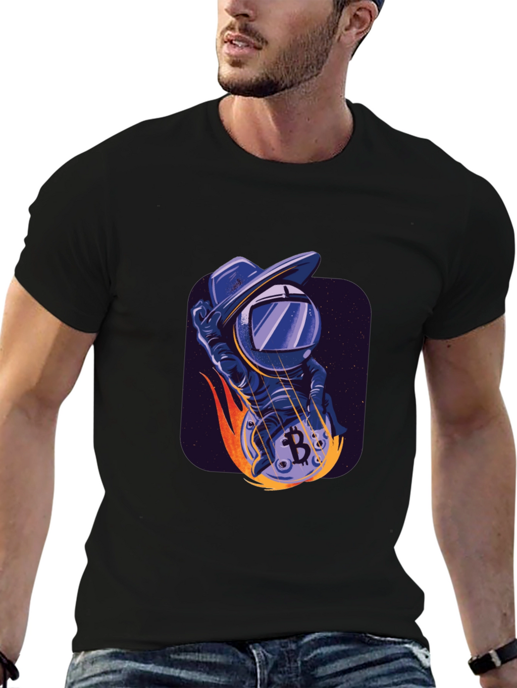 Bitcoin Astronaut T-Shirt - Crypto Space Cowboy Tee