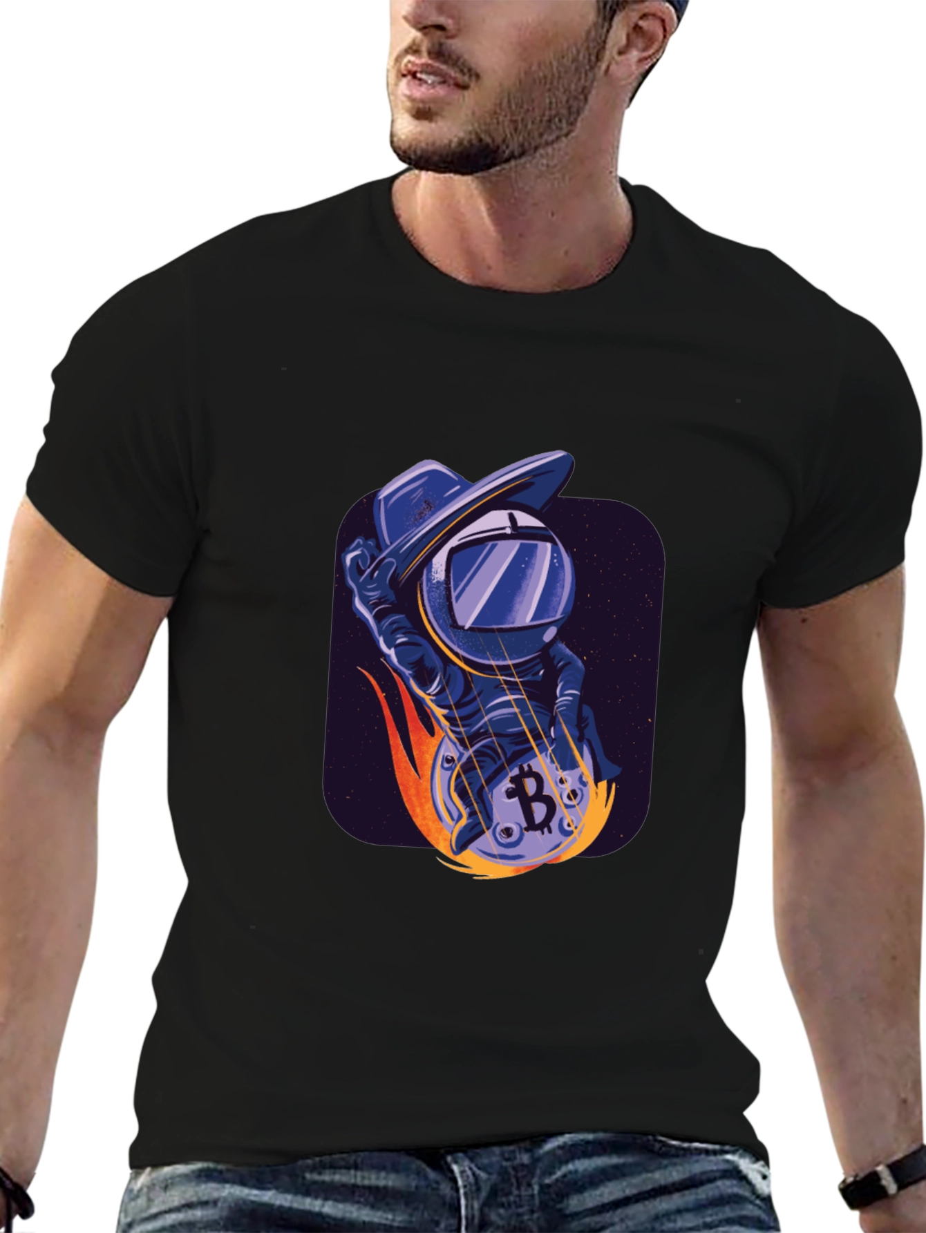 Bitcoin Astronaut T-Shirt - Crypto Space Cowboy Tee