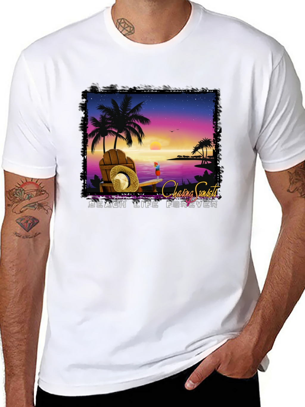 Chasing Sunsets Beach Life Forever T-Shirt