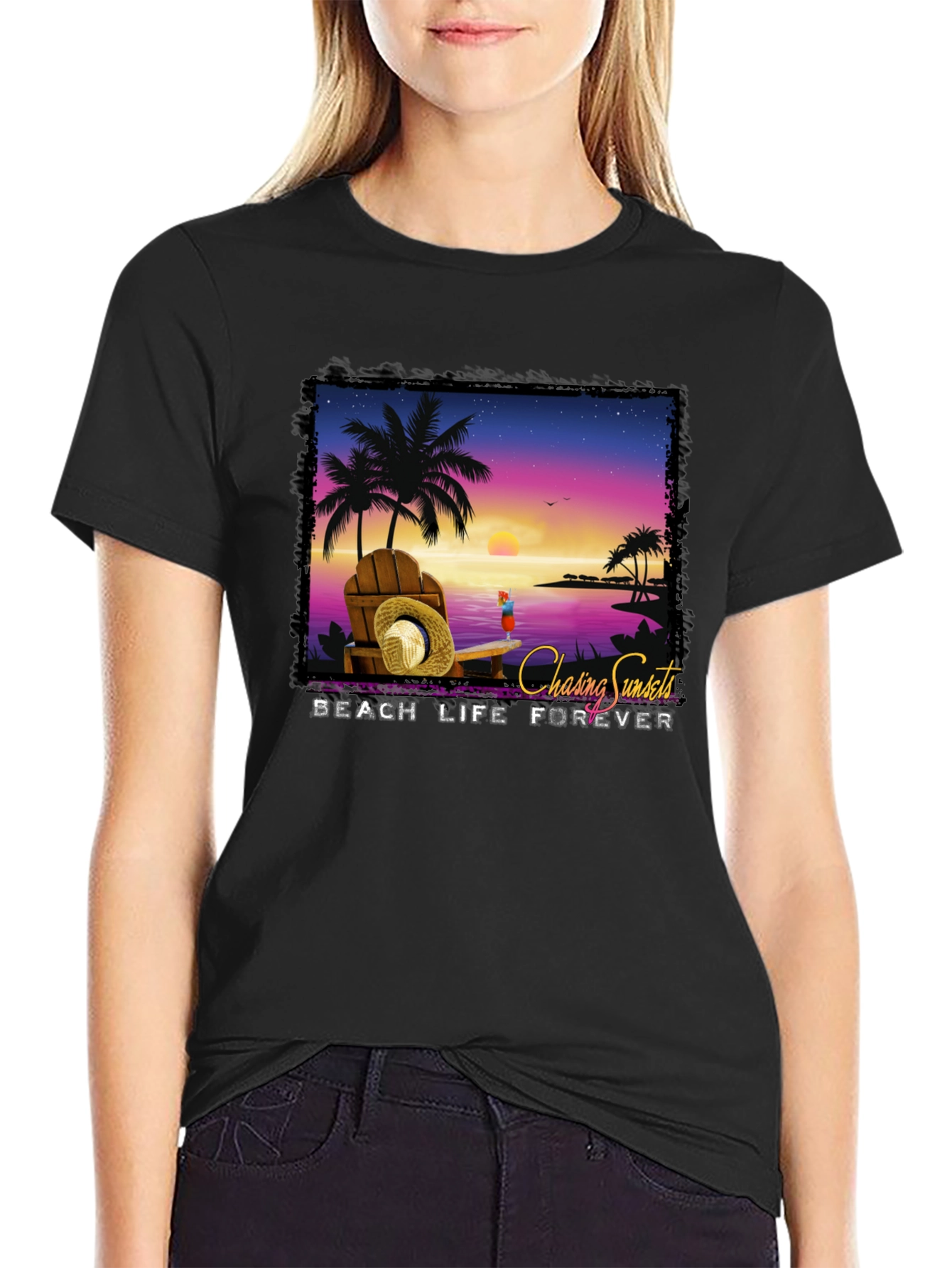 Chasing Sunsets Beach Life Forever T-Shirt