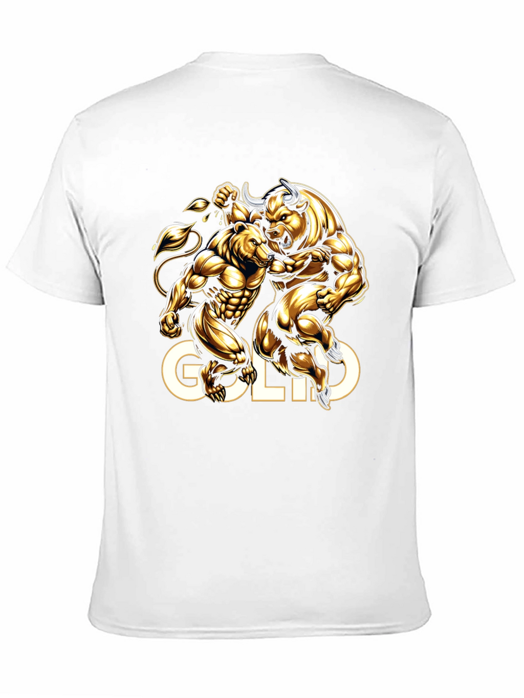 Gold Bull vs Bear Graphic Tee - Black
