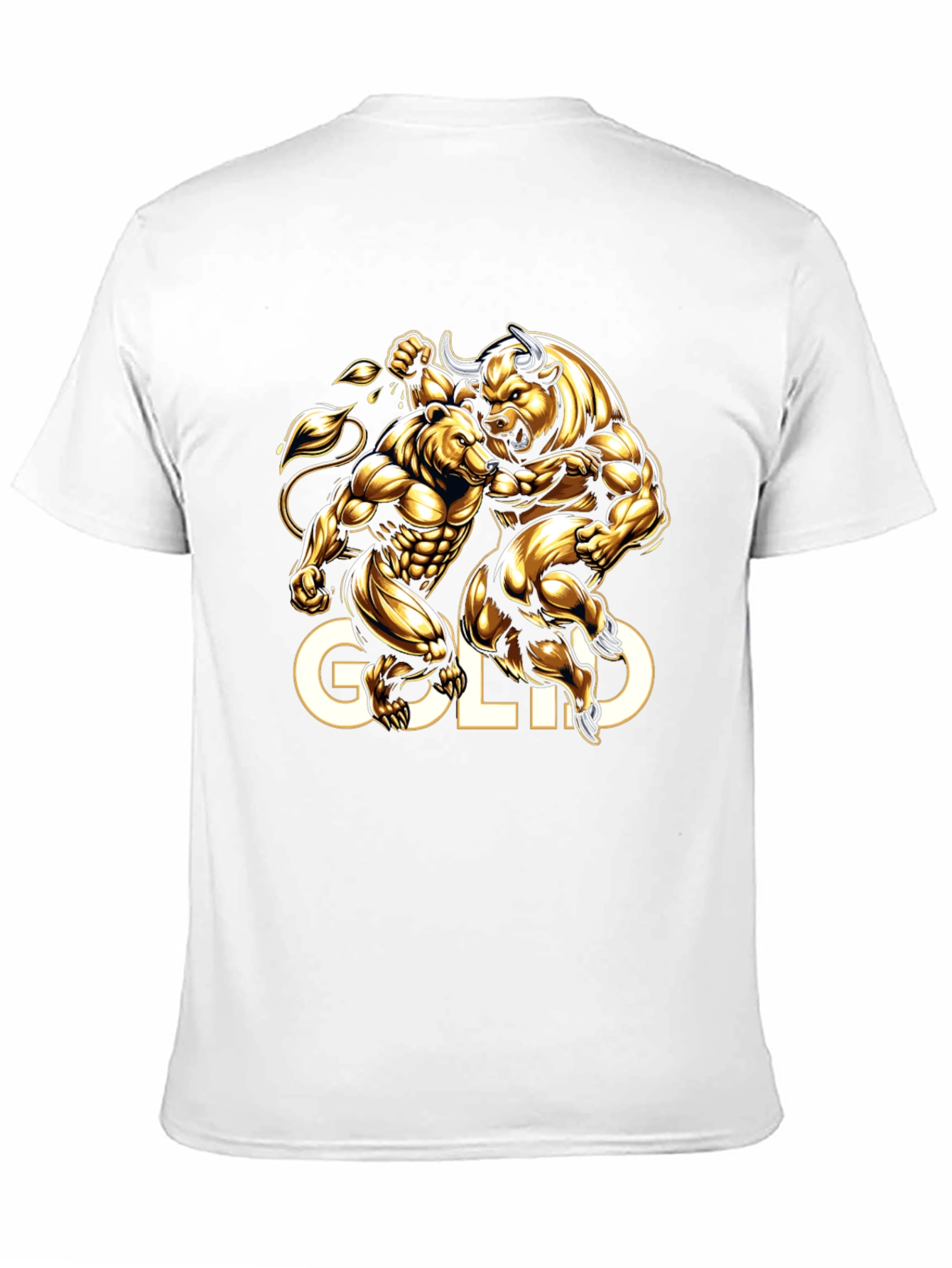 Gold Bull vs Bear Graphic Tee - Black