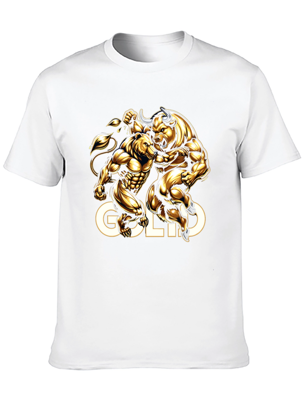 Gold Bull vs Bear Graphic Tee - Black