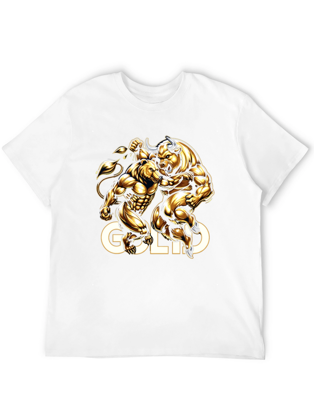 Gold Bull vs Bear Graphic Tee - Black