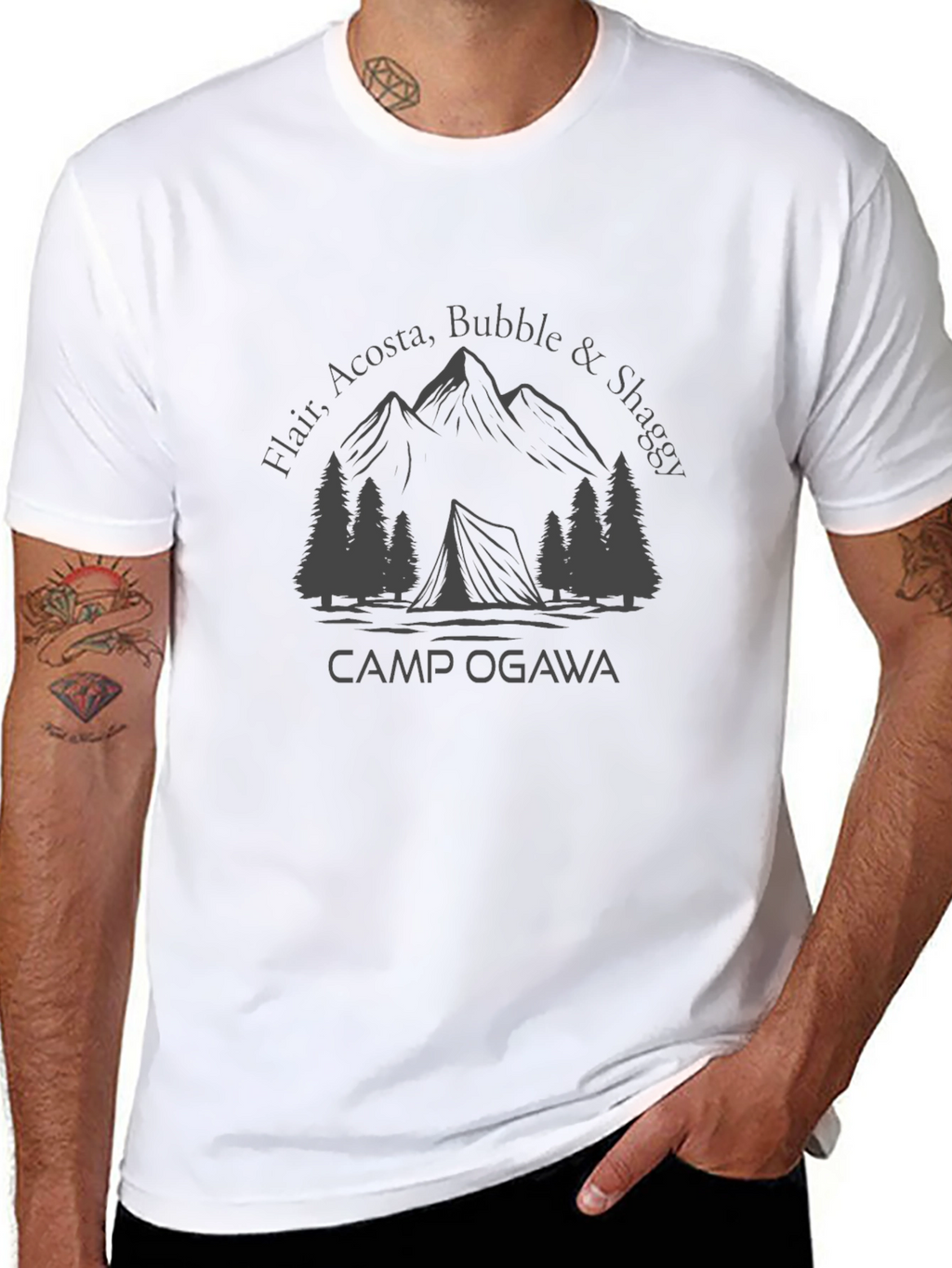 Camp Ogawa T-Shirt - Mountains & Tent Graphic Tee