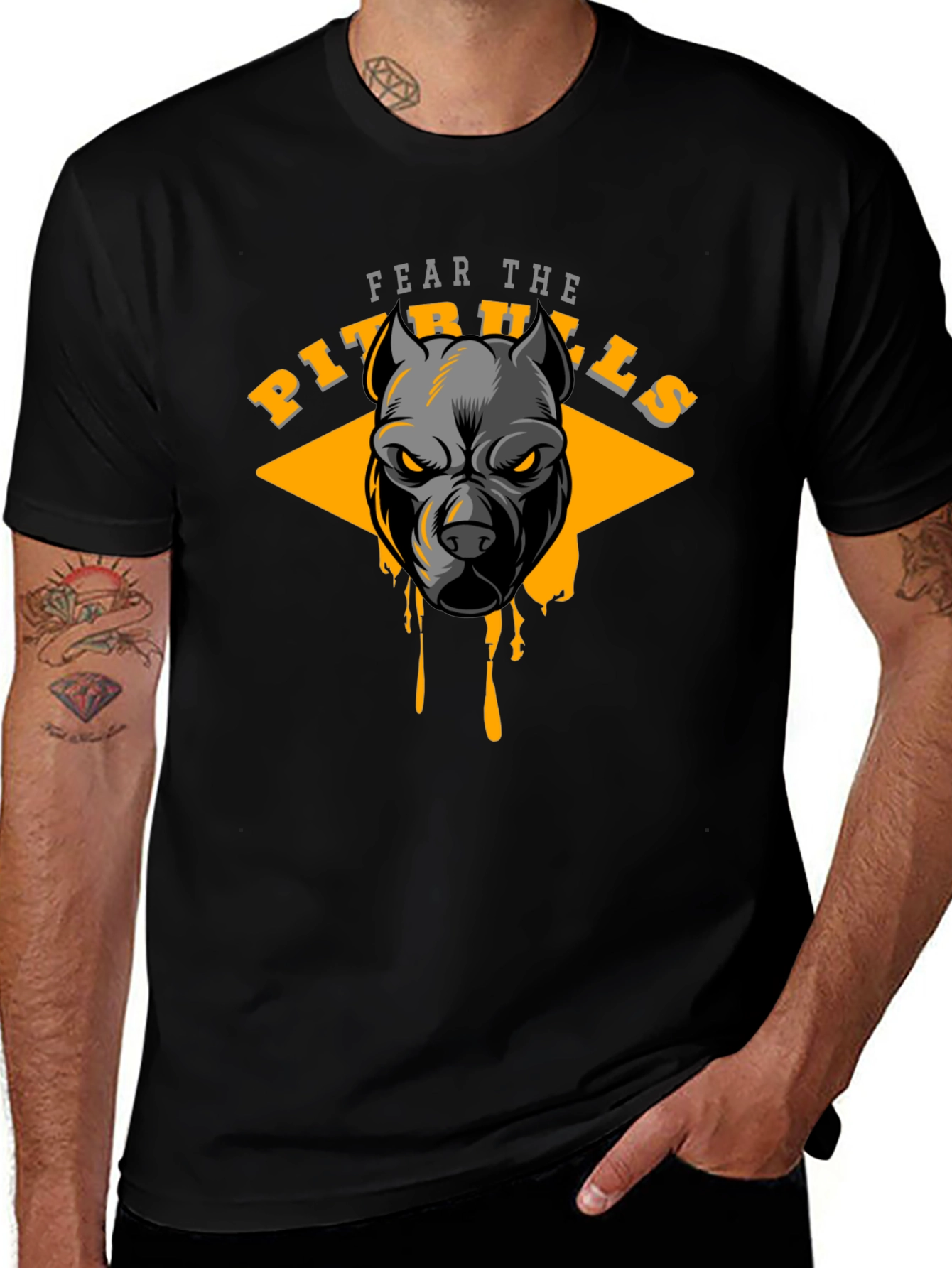 Fear The Pitbulls Graphic T-Shirt