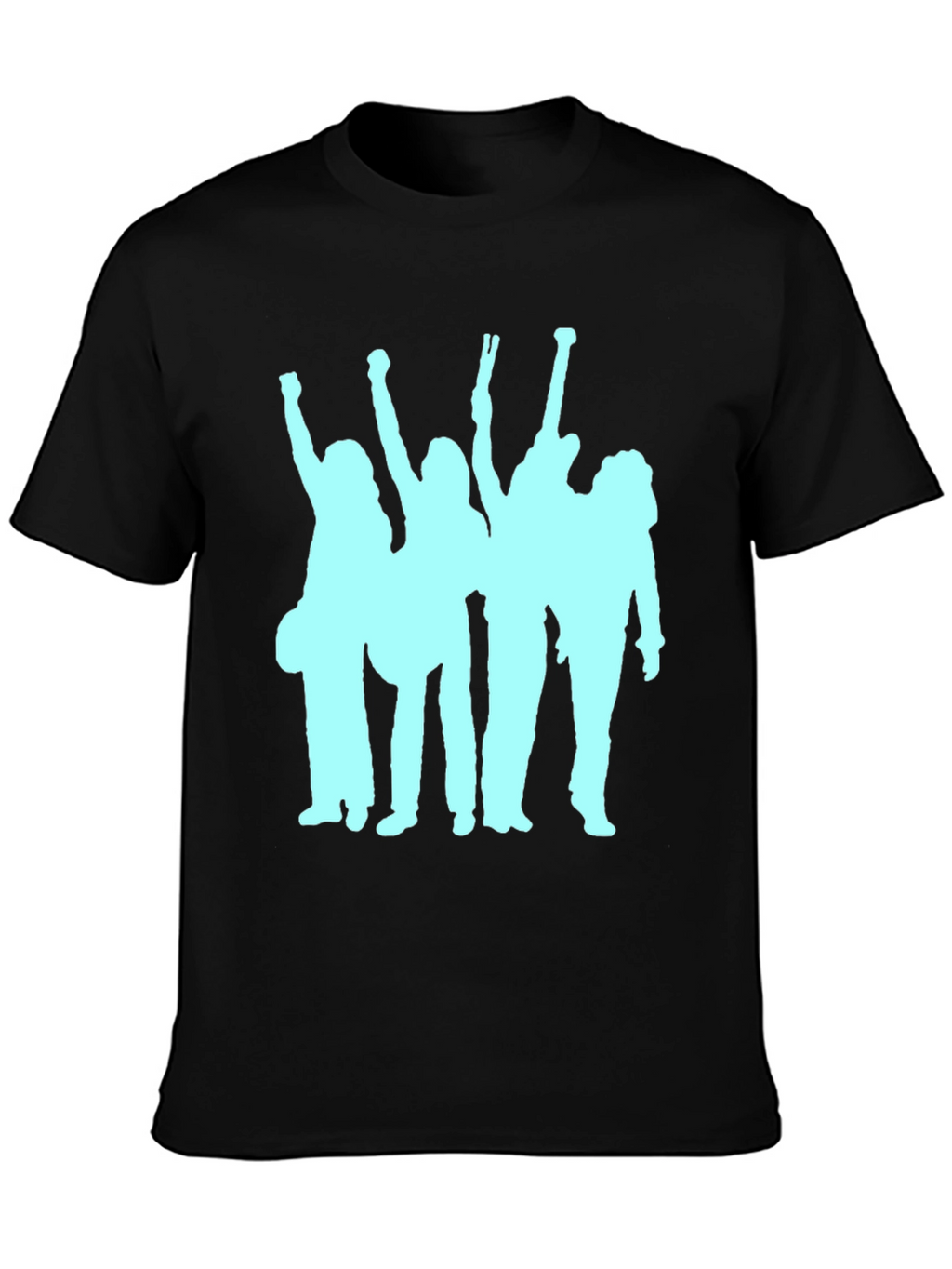Black T-Shirt with Band Silhouette Graphic
