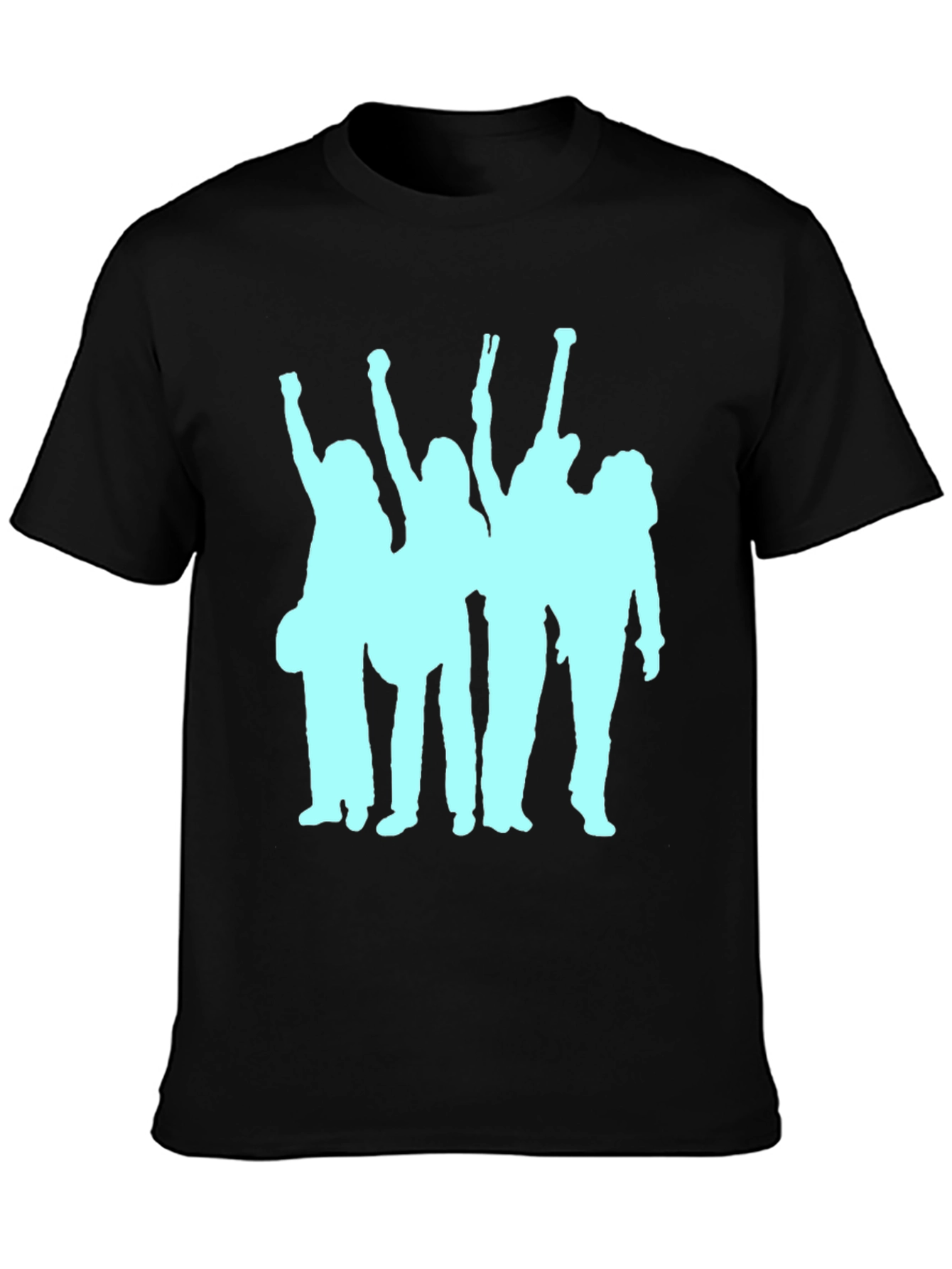 Black T-Shirt with Band Silhouette Graphic