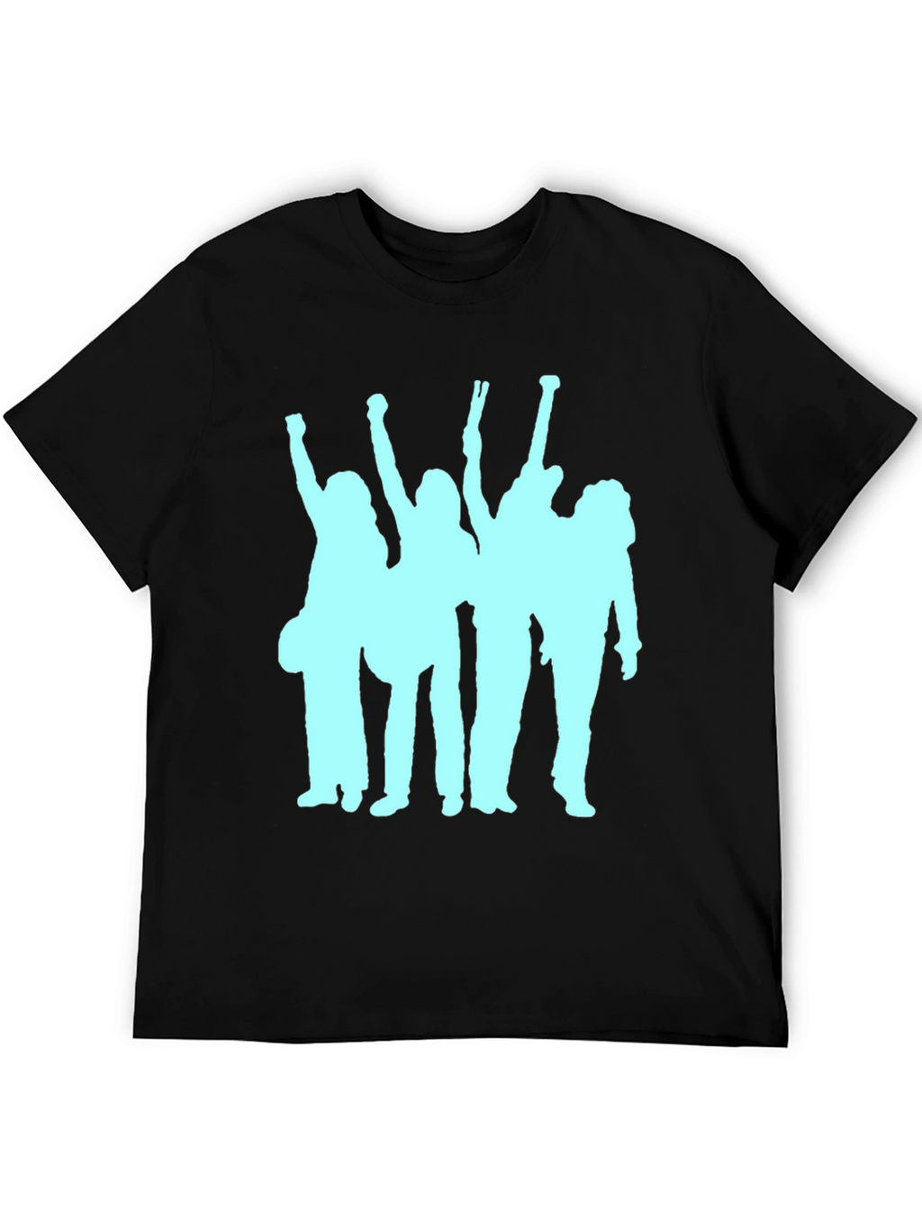 Black T-Shirt with Band Silhouette Graphic
