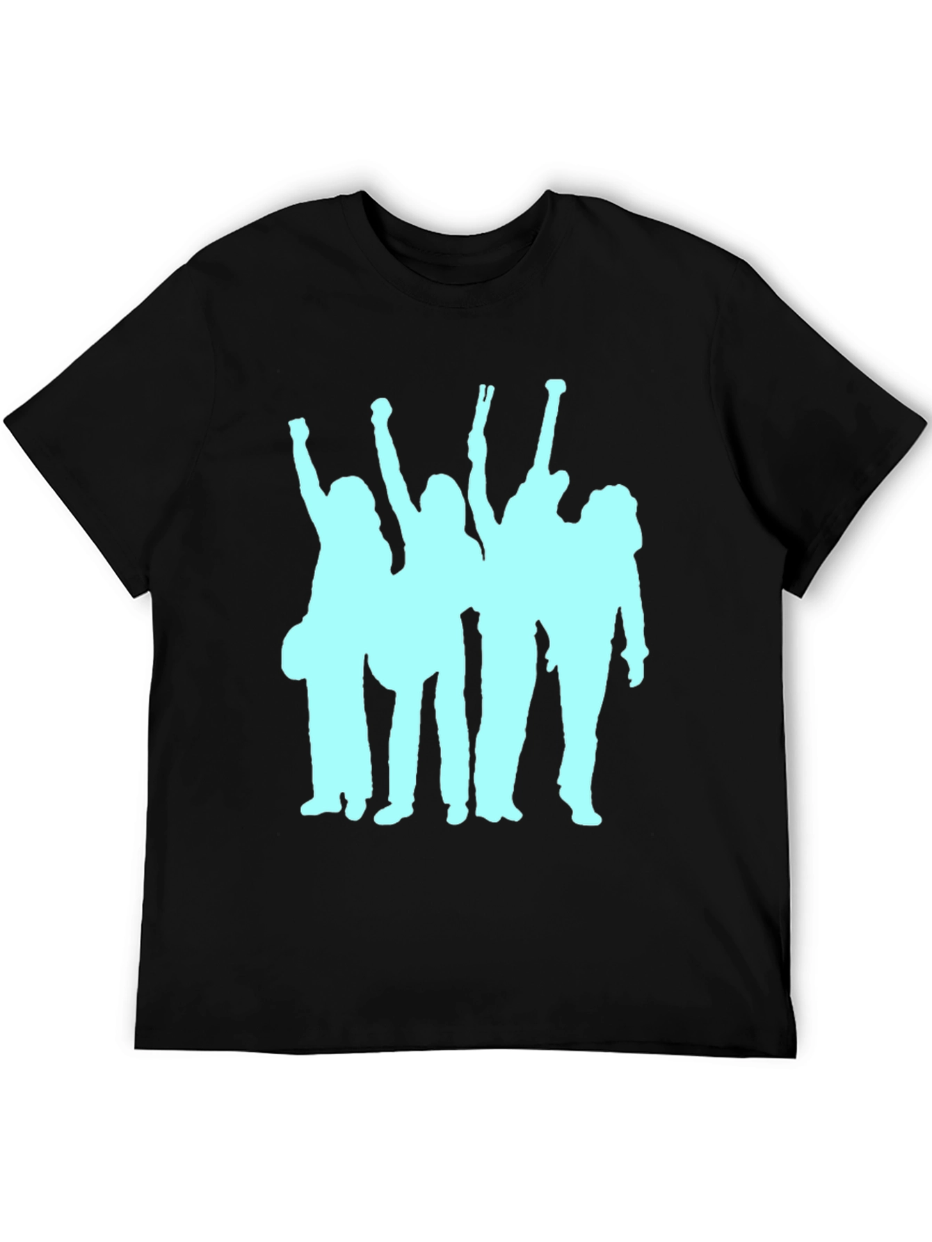 Black T-Shirt with Band Silhouette Graphic