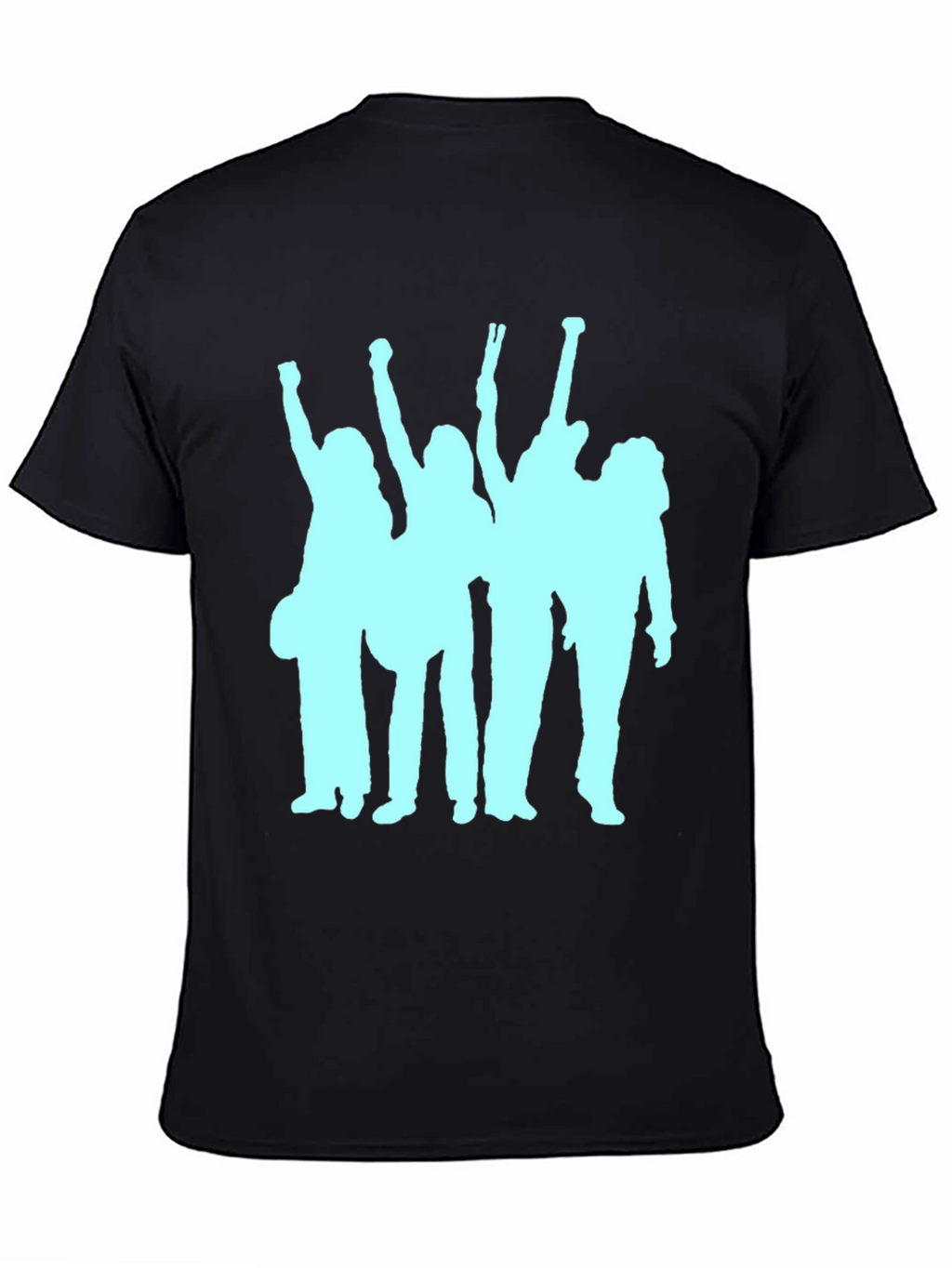 Black T-Shirt with Band Silhouette Graphic