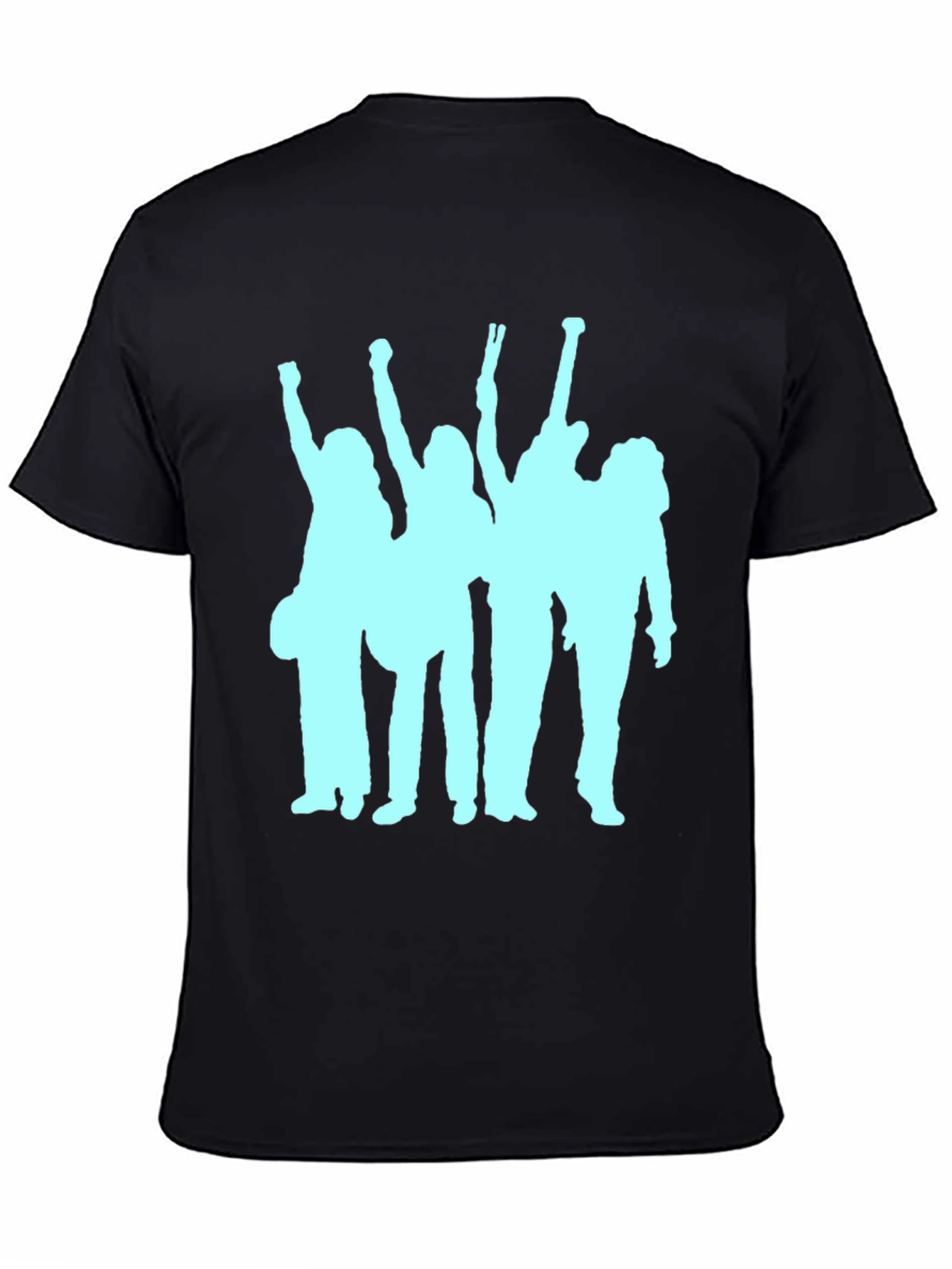 Black T-Shirt with Band Silhouette Graphic