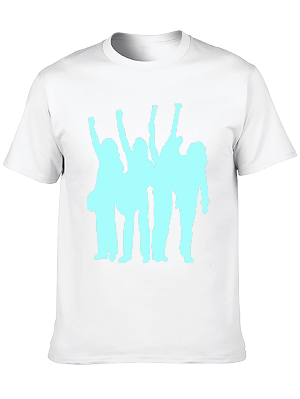 Black T-Shirt with Band Silhouette Graphic