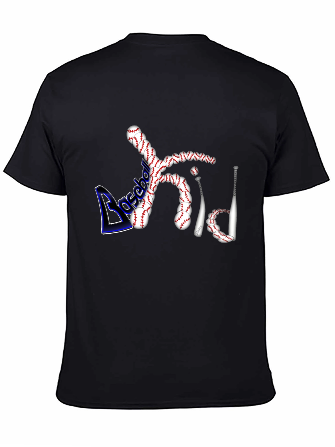 Baseball Dad Graphic Tee - Black Cotton Shirt