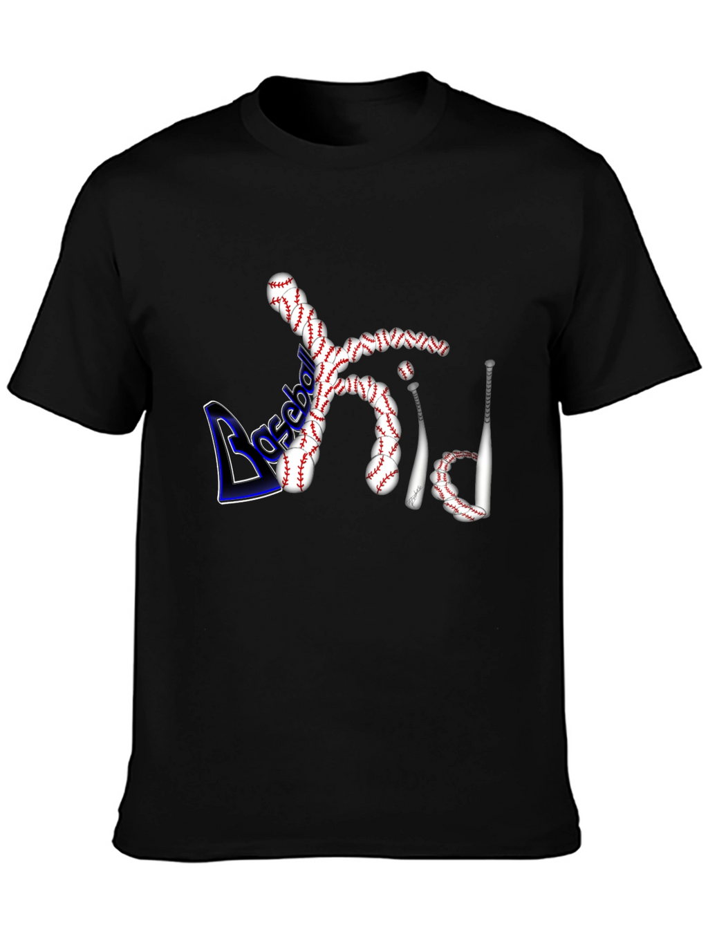 Baseball Dad Graphic Tee - Black Cotton Shirt