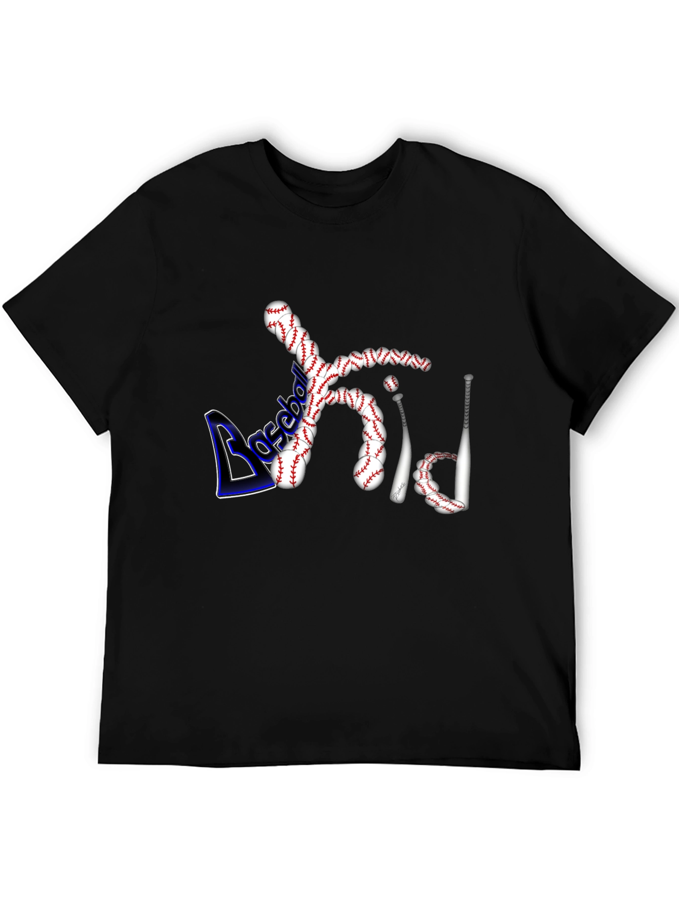 Baseball Dad Graphic Tee - Black Cotton Shirt