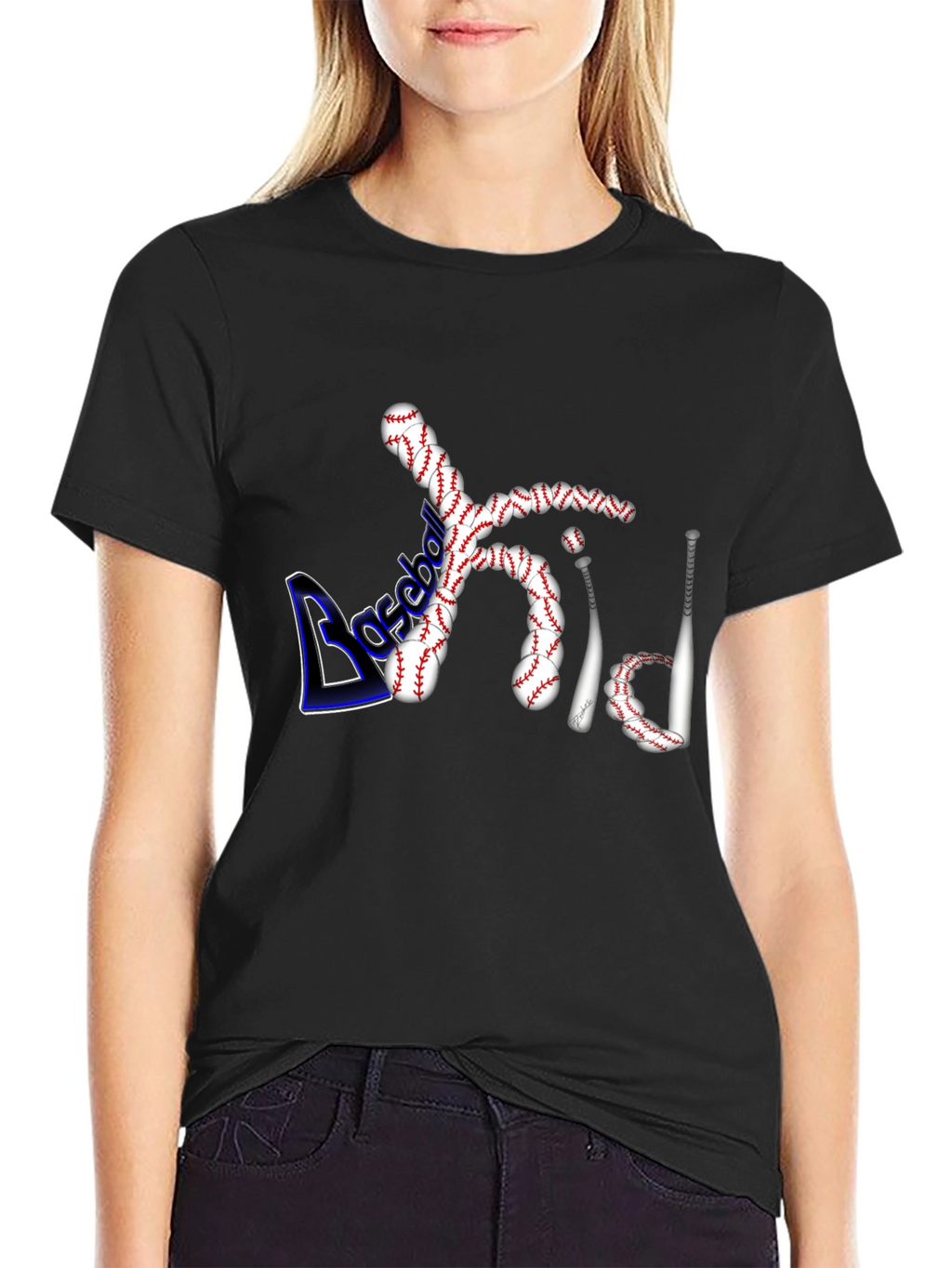 Baseball Dad Graphic Tee - Black Cotton Shirt