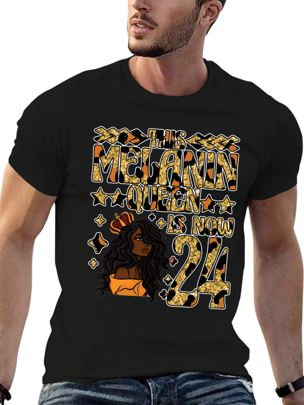 Melanin Queen 24th Birthday T-Shirt