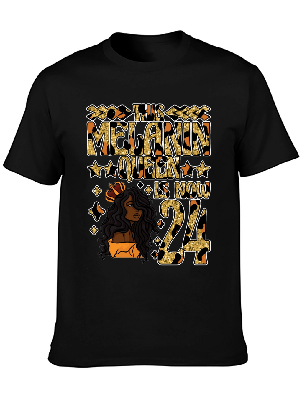 Melanin Queen 24th Birthday T-Shirt