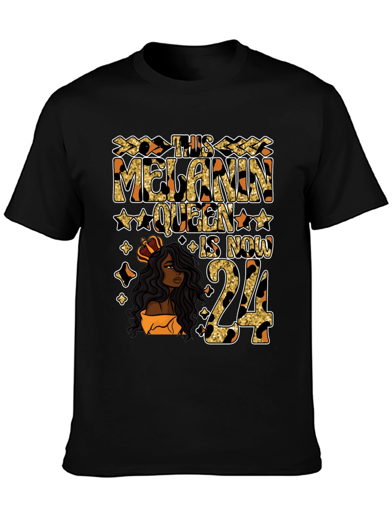 Melanin Queen 24th Birthday T-Shirt