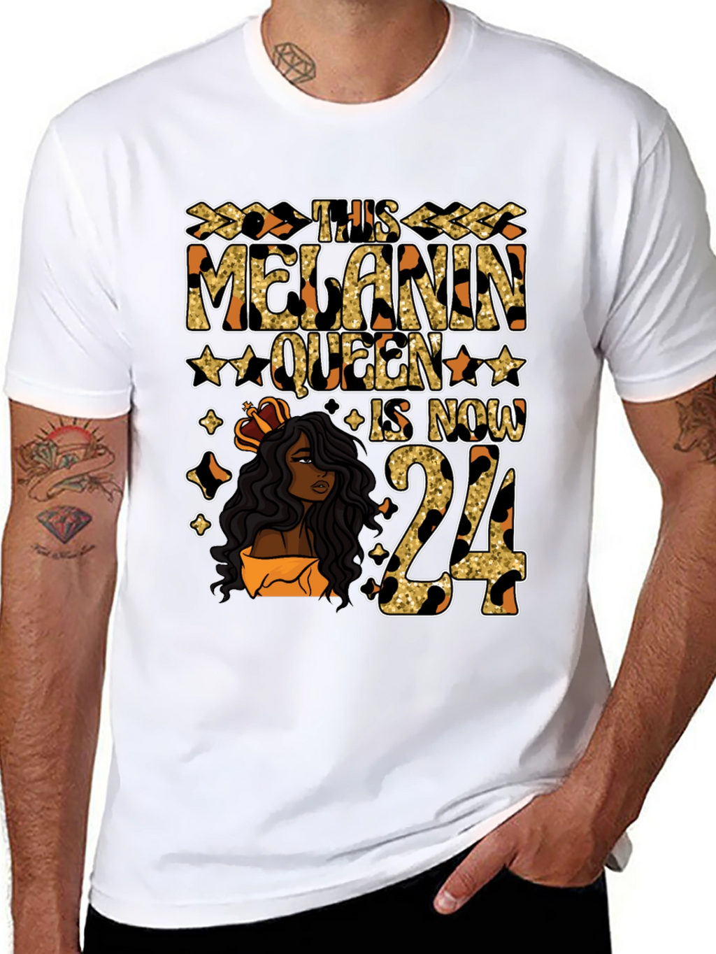 Melanin Queen 24th Birthday T-Shirt