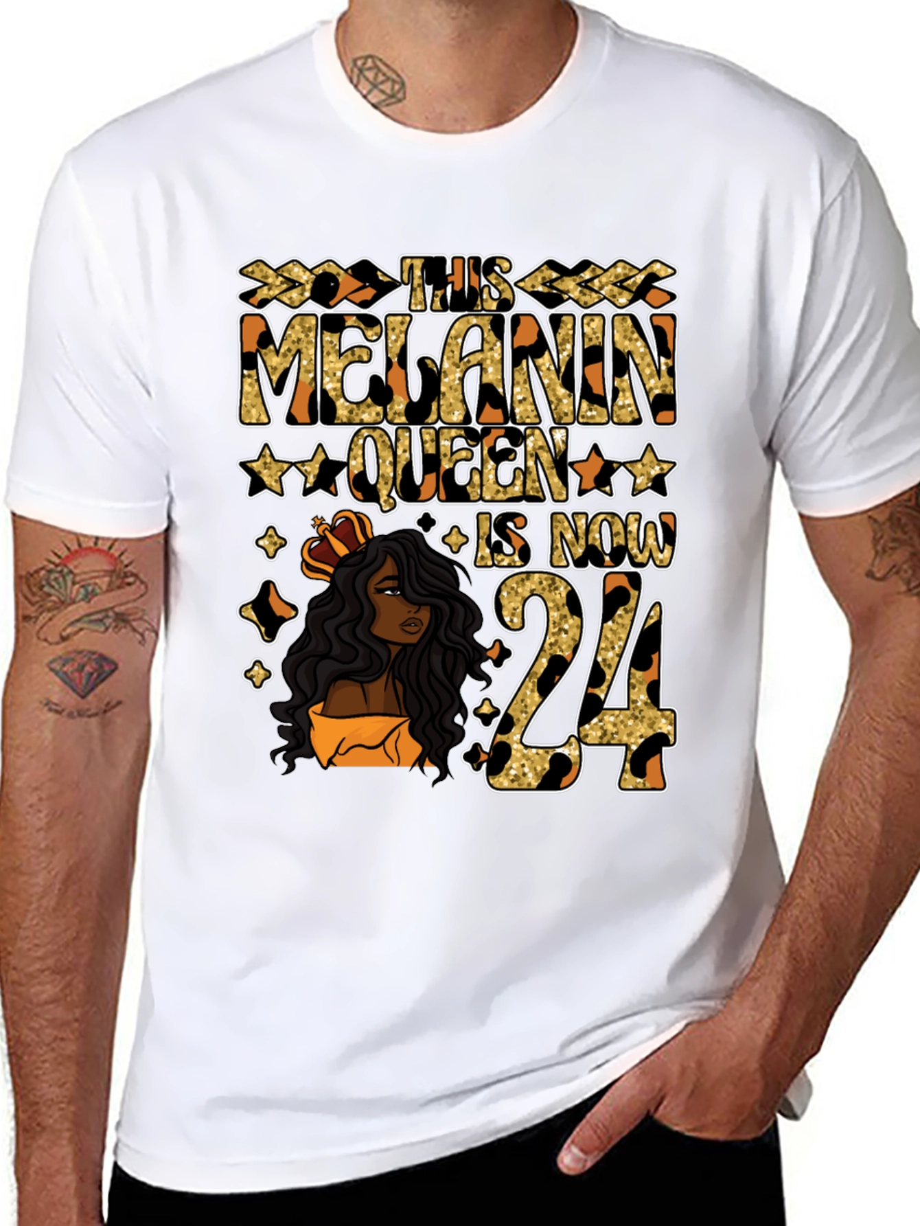 Melanin Queen 24th Birthday T-Shirt
