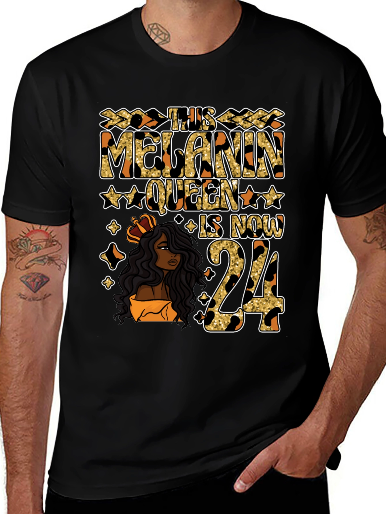 Melanin Queen 24th Birthday T-Shirt