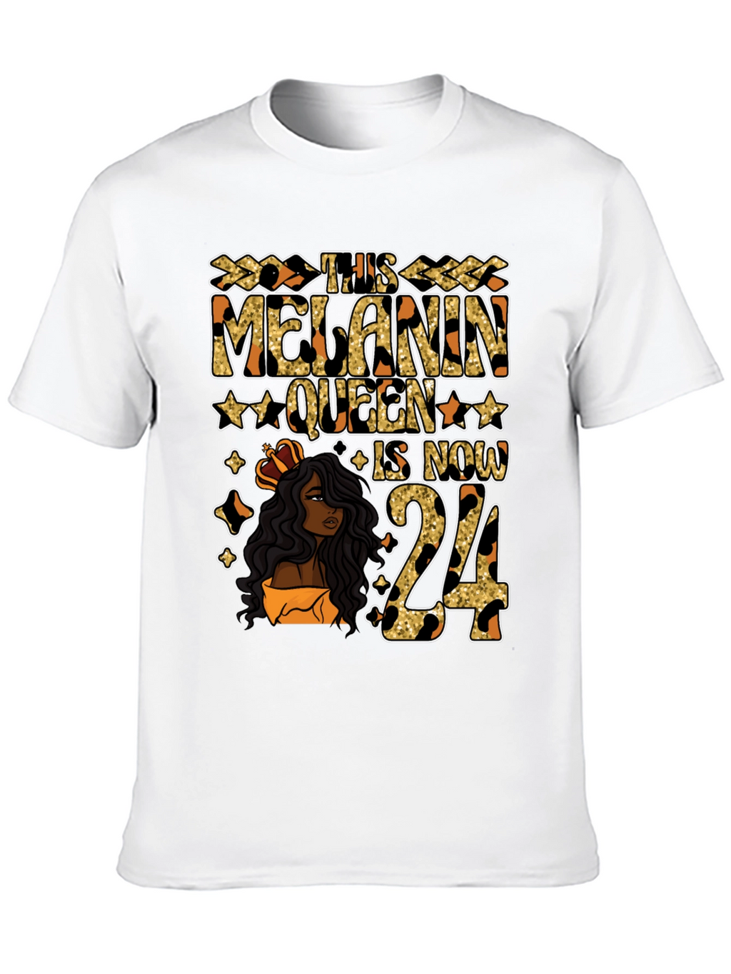 Melanin Queen 24th Birthday T-Shirt