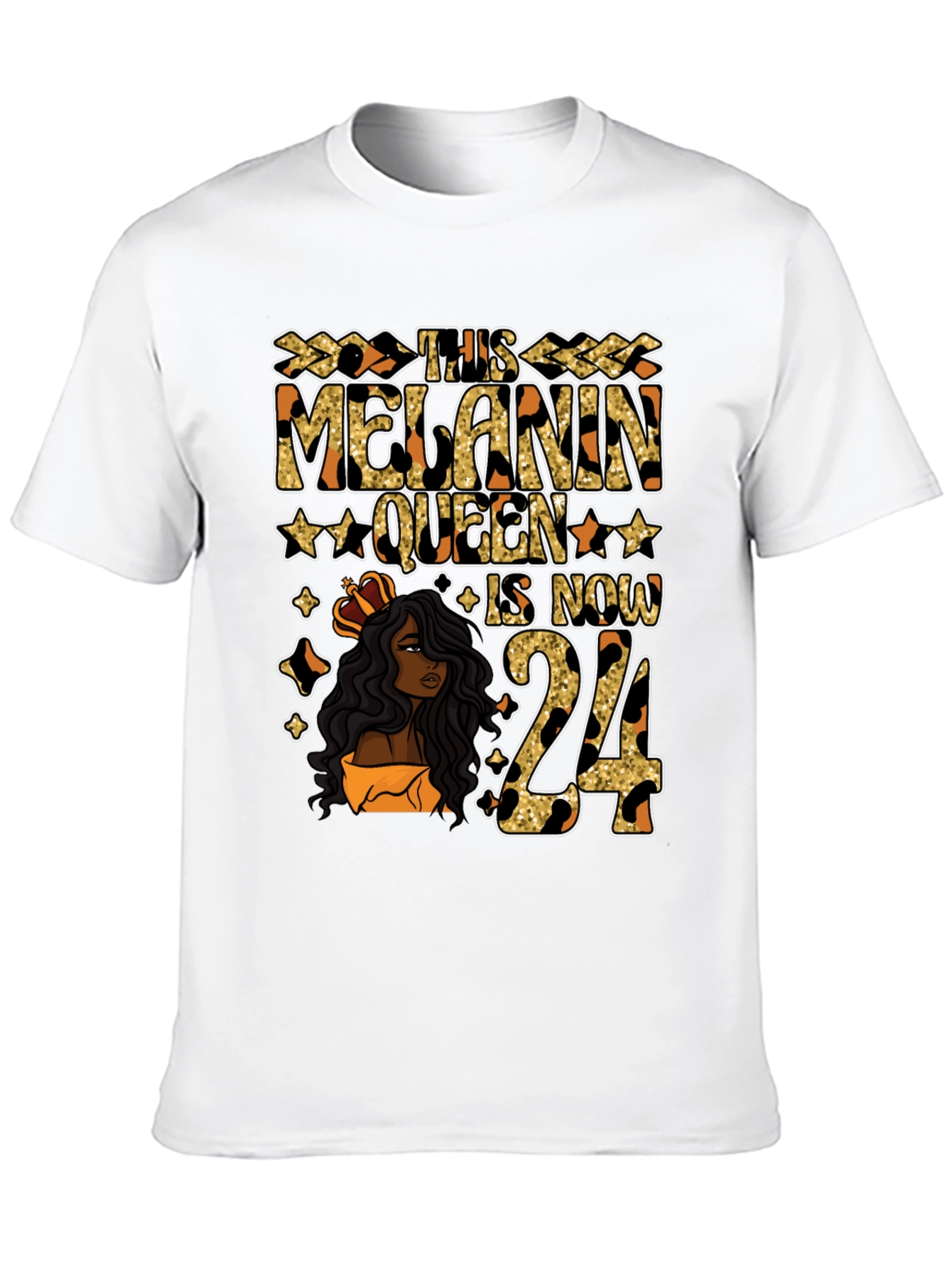 Melanin Queen 24th Birthday T-Shirt