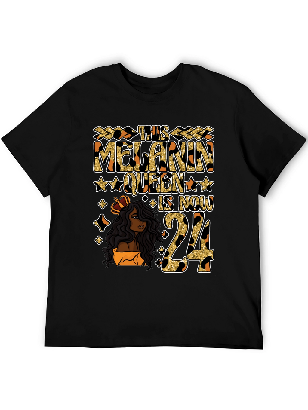 Melanin Queen 24th Birthday T-Shirt