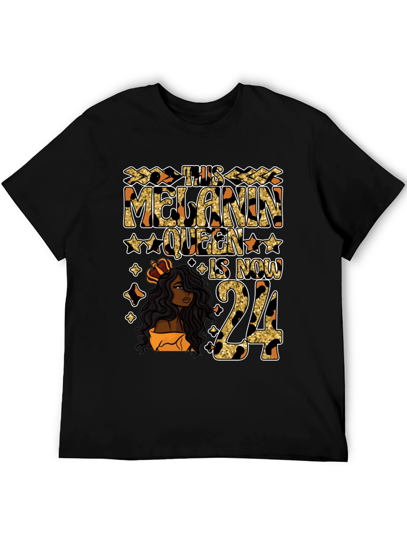 Melanin Queen 24th Birthday T-Shirt