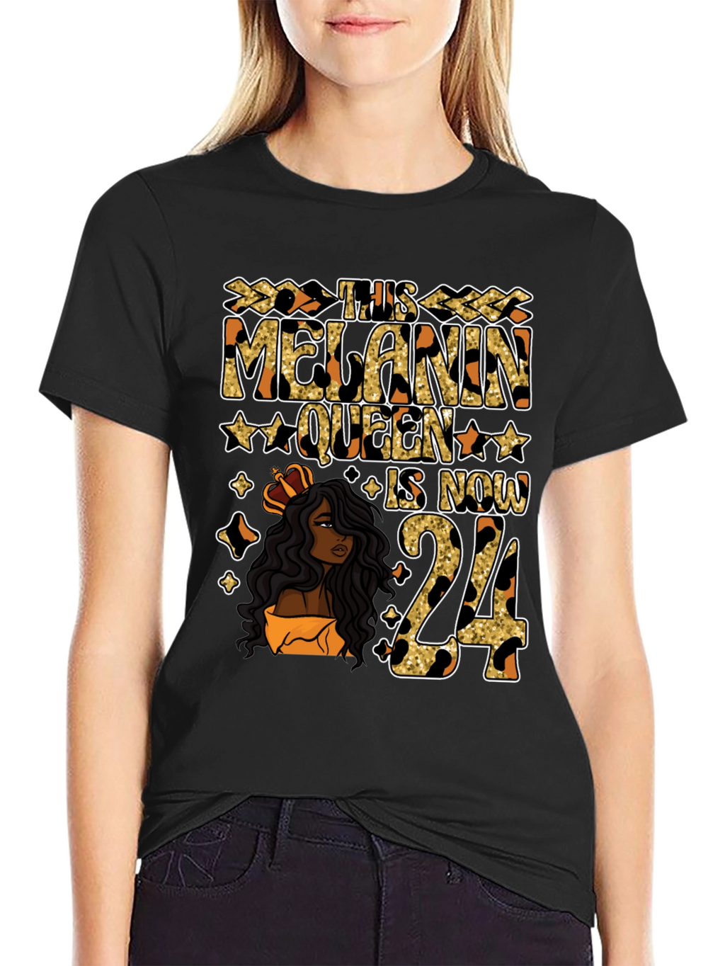 Melanin Queen 24th Birthday T-Shirt
