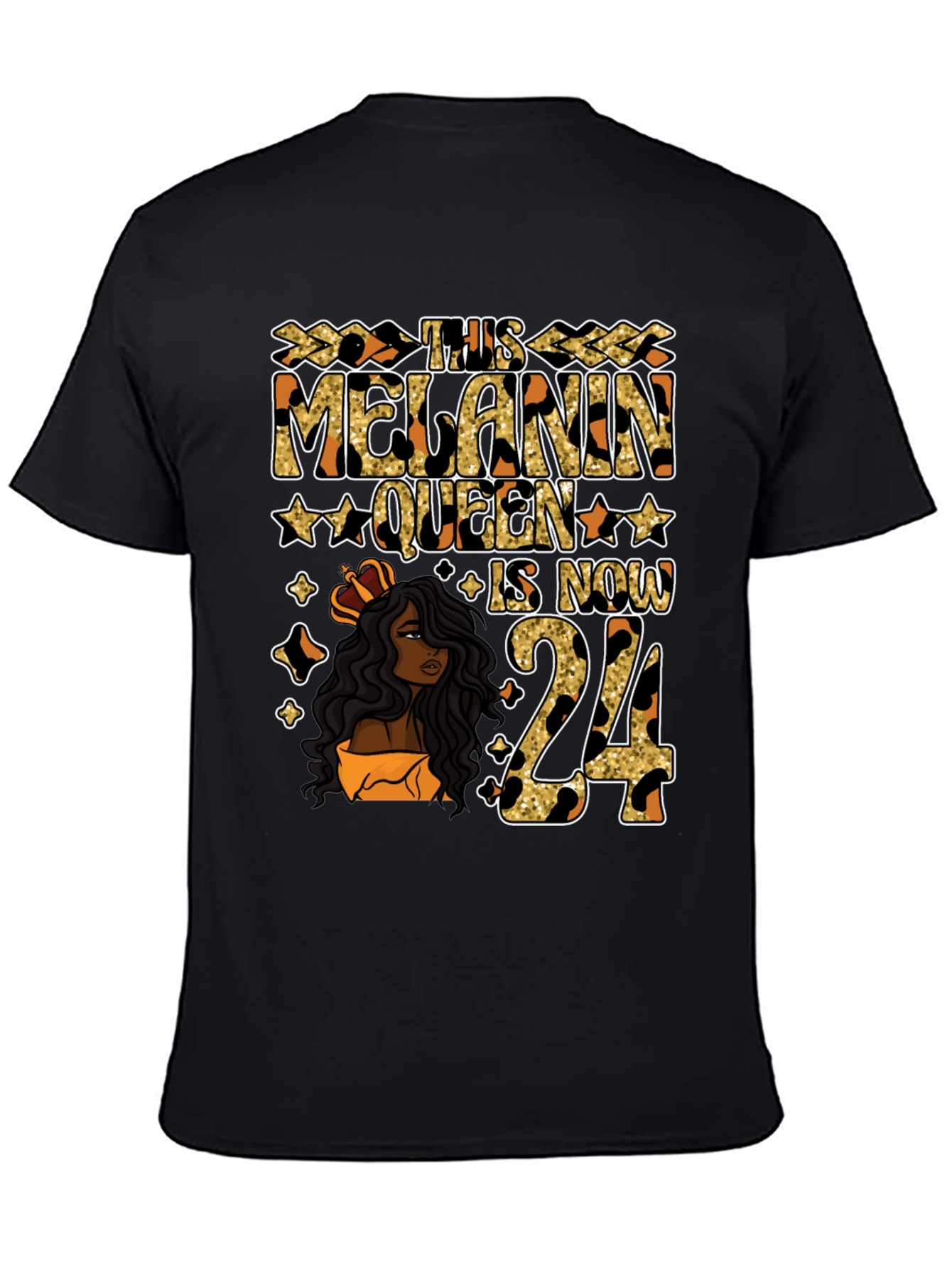 Melanin Queen 24th Birthday T-Shirt